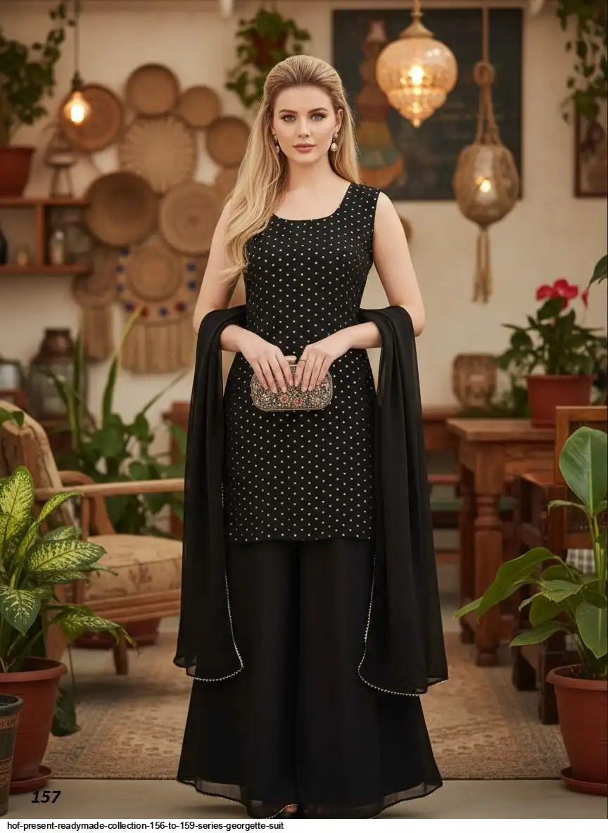 HOF PRESENT READYMADE COLLECTION 156 TO 159 SERIES GEORGETTE SUIT 157