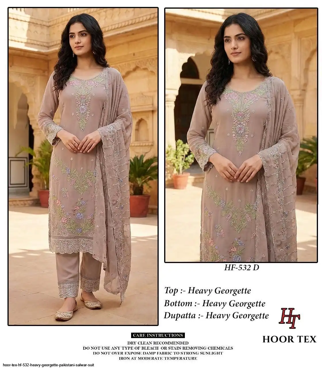 HOOR TEX HF 532 HEAVY GEORGETTE PAKISTANI SALWAR SUIT D