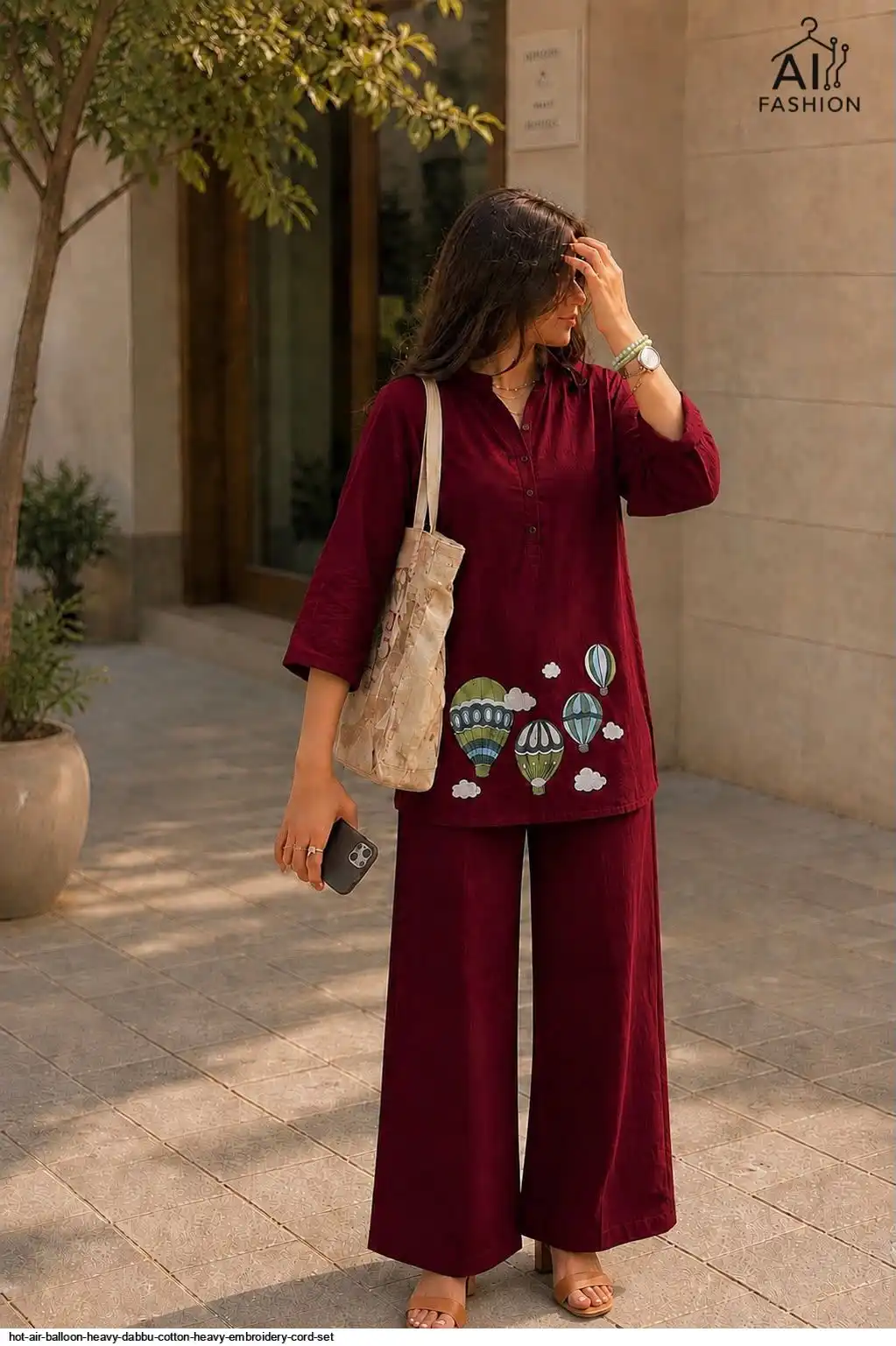 HOT AIR BALLOON HEAVY DABBU COTTON HEAVY EMBROIDERY CORD SET A