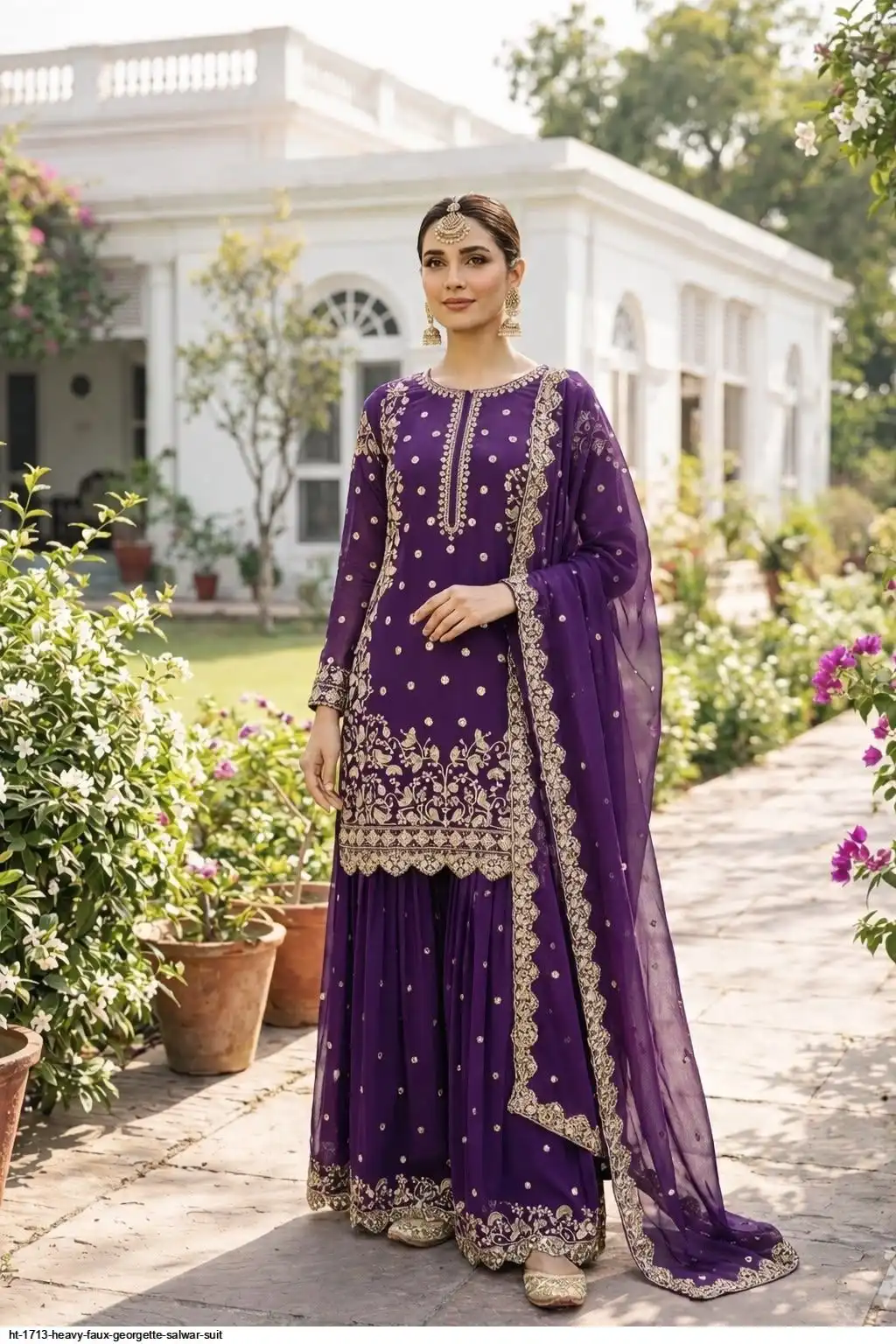 HT 1713 HEAVY FAUX GEORGETTE SALWAR SUIT 1