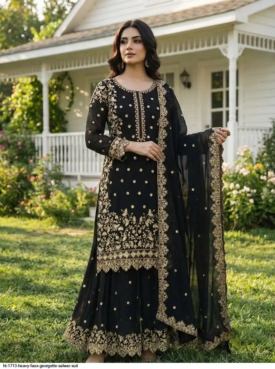 HT 1713 HEAVY FAUX GEORGETTE SALWAR SUIT 2