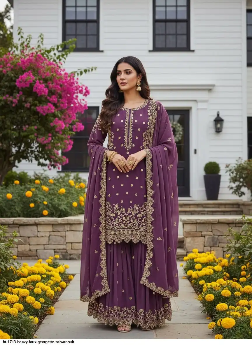 HT 1713 HEAVY FAUX GEORGETTE SALWAR SUIT 3