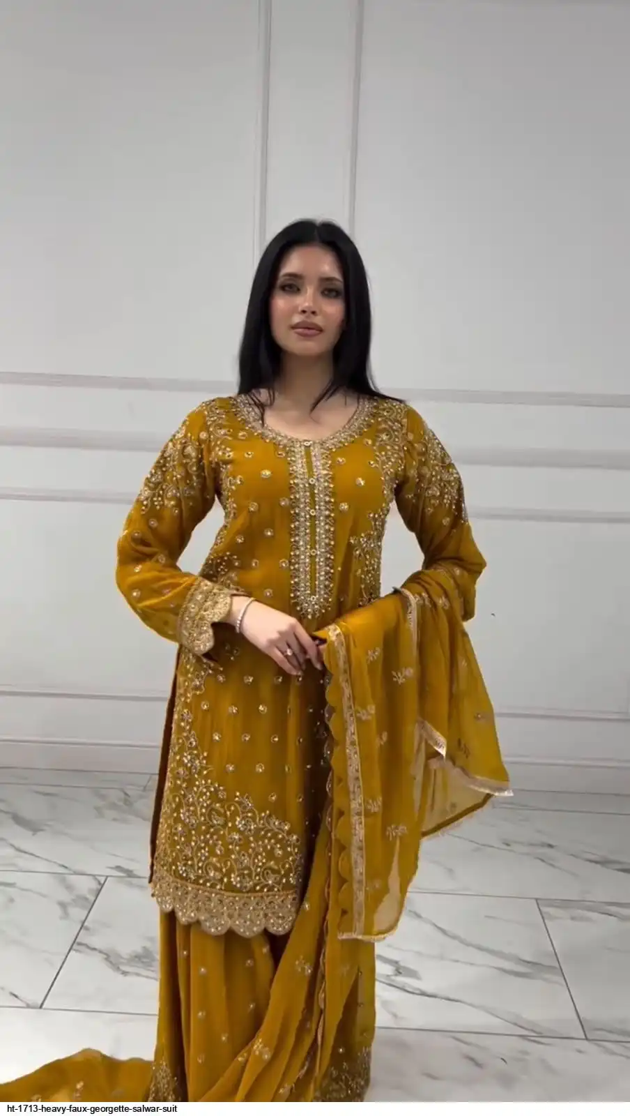 HT 1713 HEAVY FAUX GEORGETTE SALWAR SUIT 5