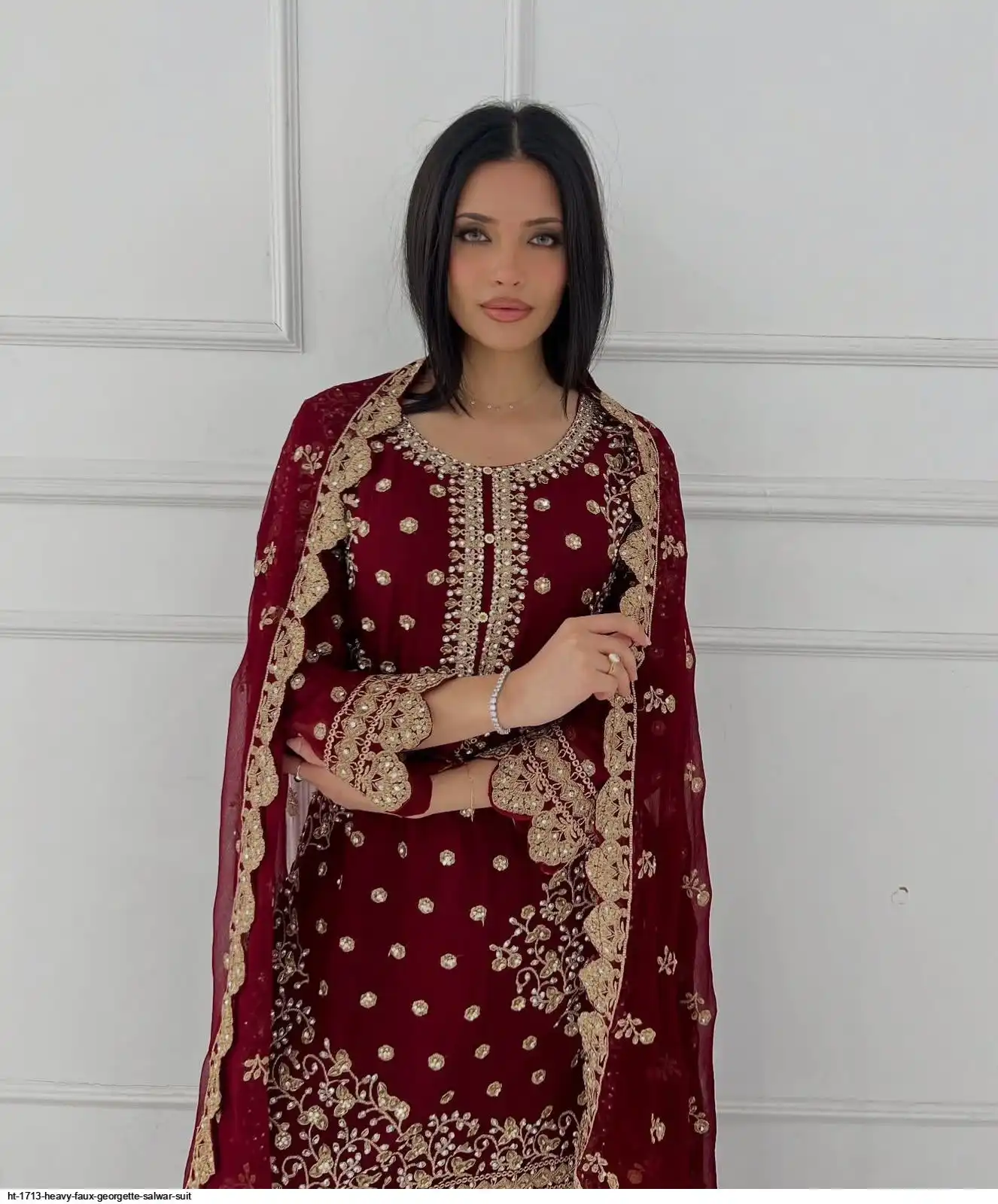 HT 1713 HEAVY FAUX GEORGETTE SALWAR SUIT 6