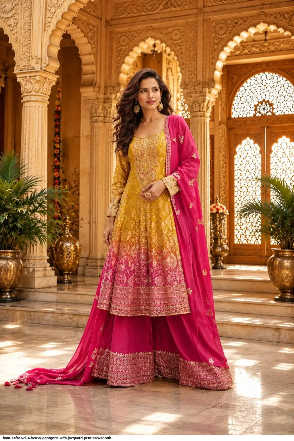 HUM SAFAR VOL 4 HEAVY GEORGETTE WITH JACQUARD PRINT SALWAR SUIT A
