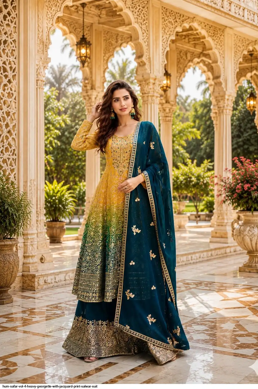 HUM SAFAR VOL 4 HEAVY GEORGETTE WITH JACQUARD PRINT SALWAR SUIT B