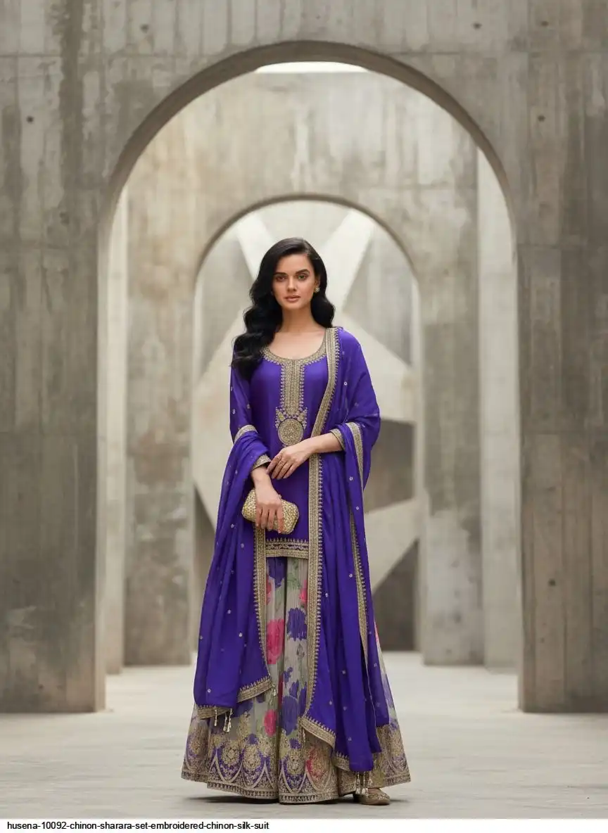 HUSENA 10092 CHINON SHARARA SUIT SET B
