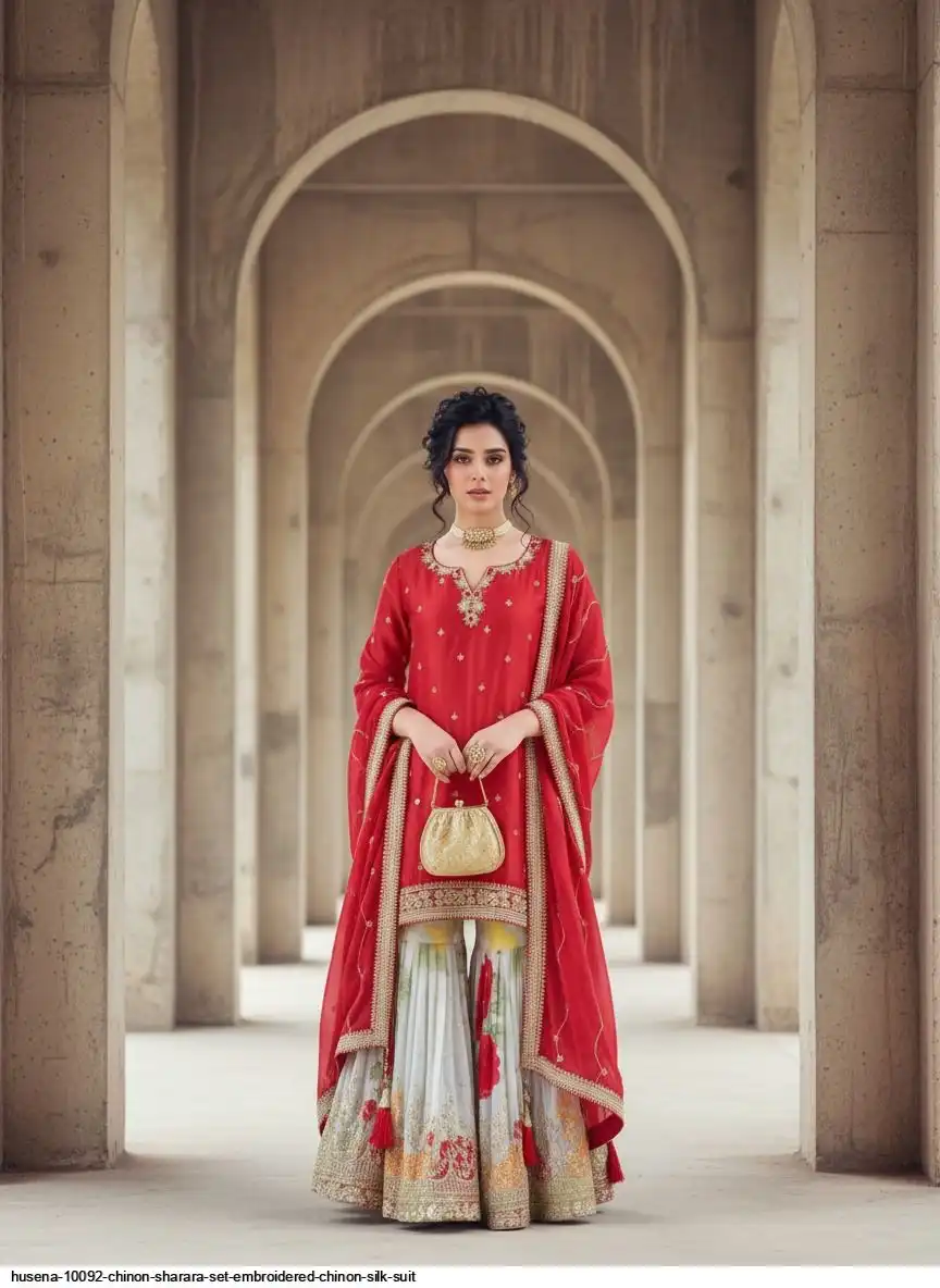 HUSENA 10092 CHINON SHARARA SUIT SET C