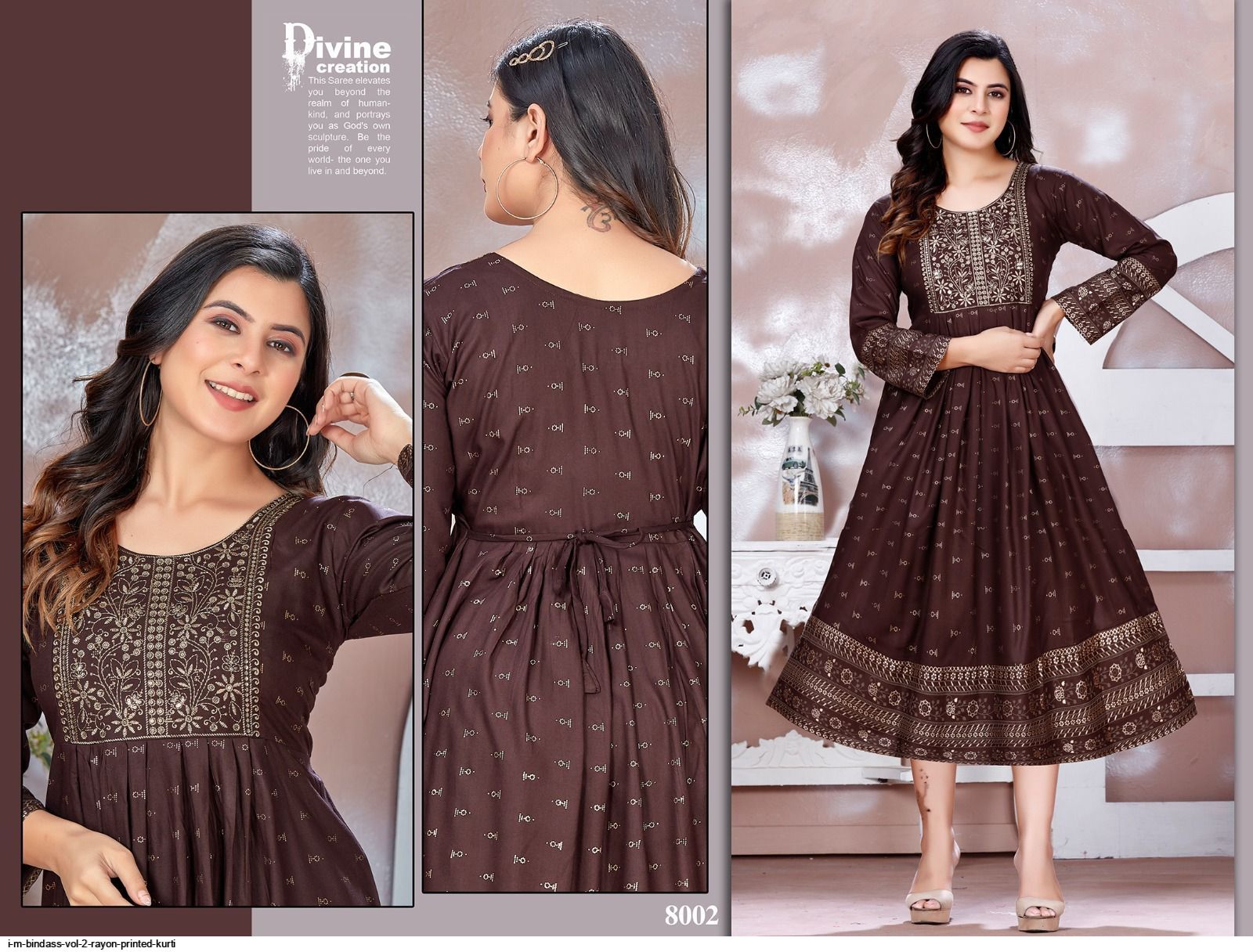 I M BINDASS VOL 2 RAYON PRINTED KURTI