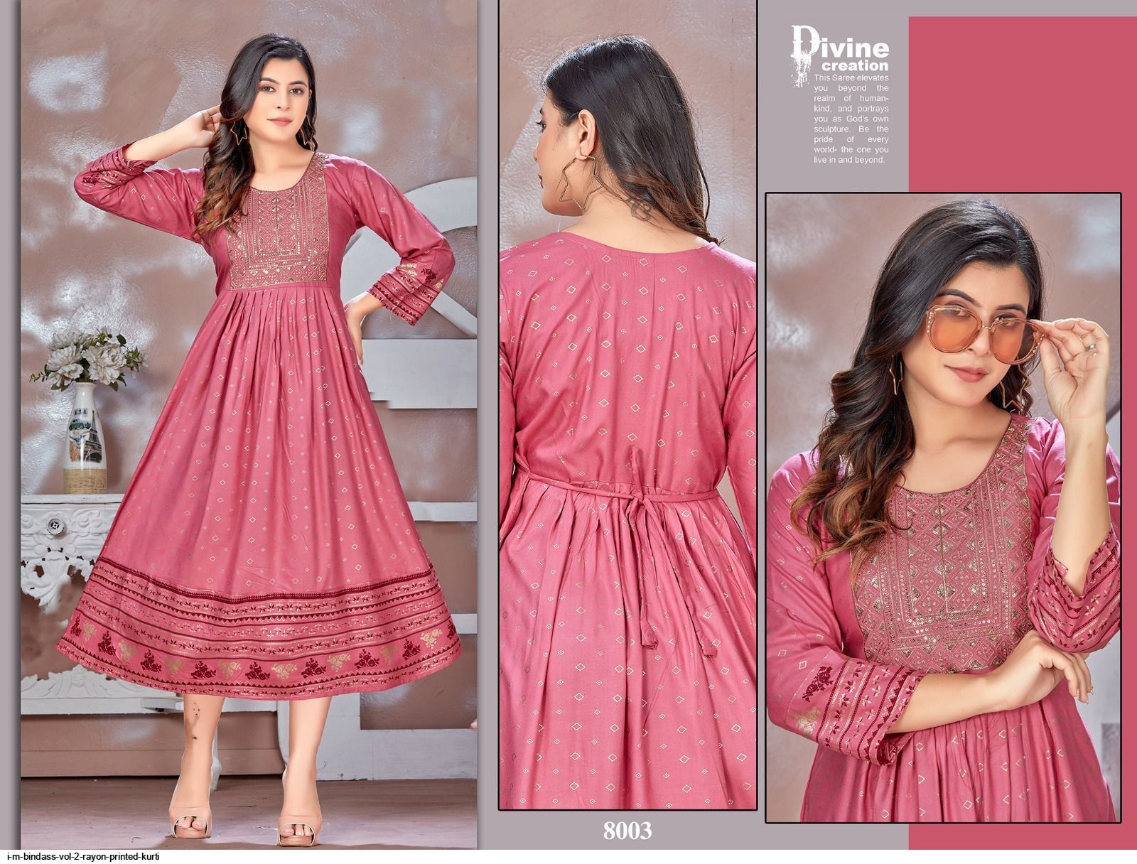 I M BINDASS VOL 2 RAYON PRINTED KURTI