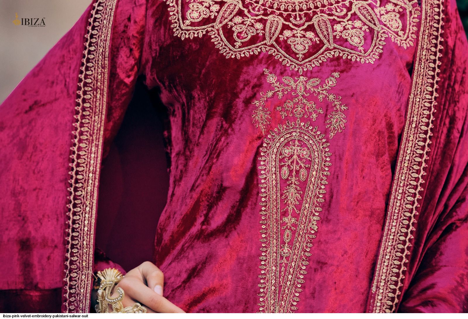 pink velvet pakistani dress Buy Solid Color Velvet Pakistani Suit in Magenta Online : KBU129