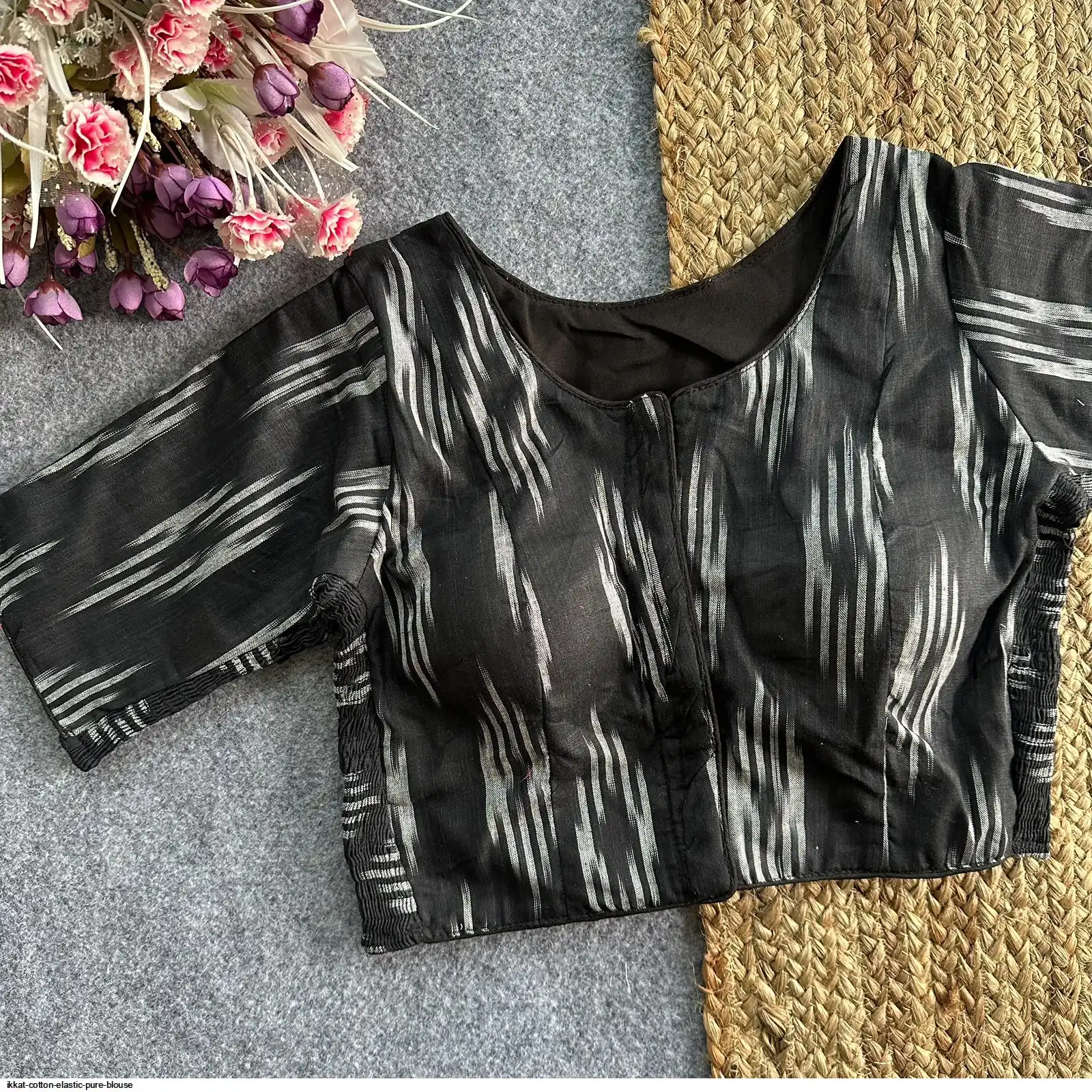 IKKAT COTTON ELASTIC PURE BLOUSE 2