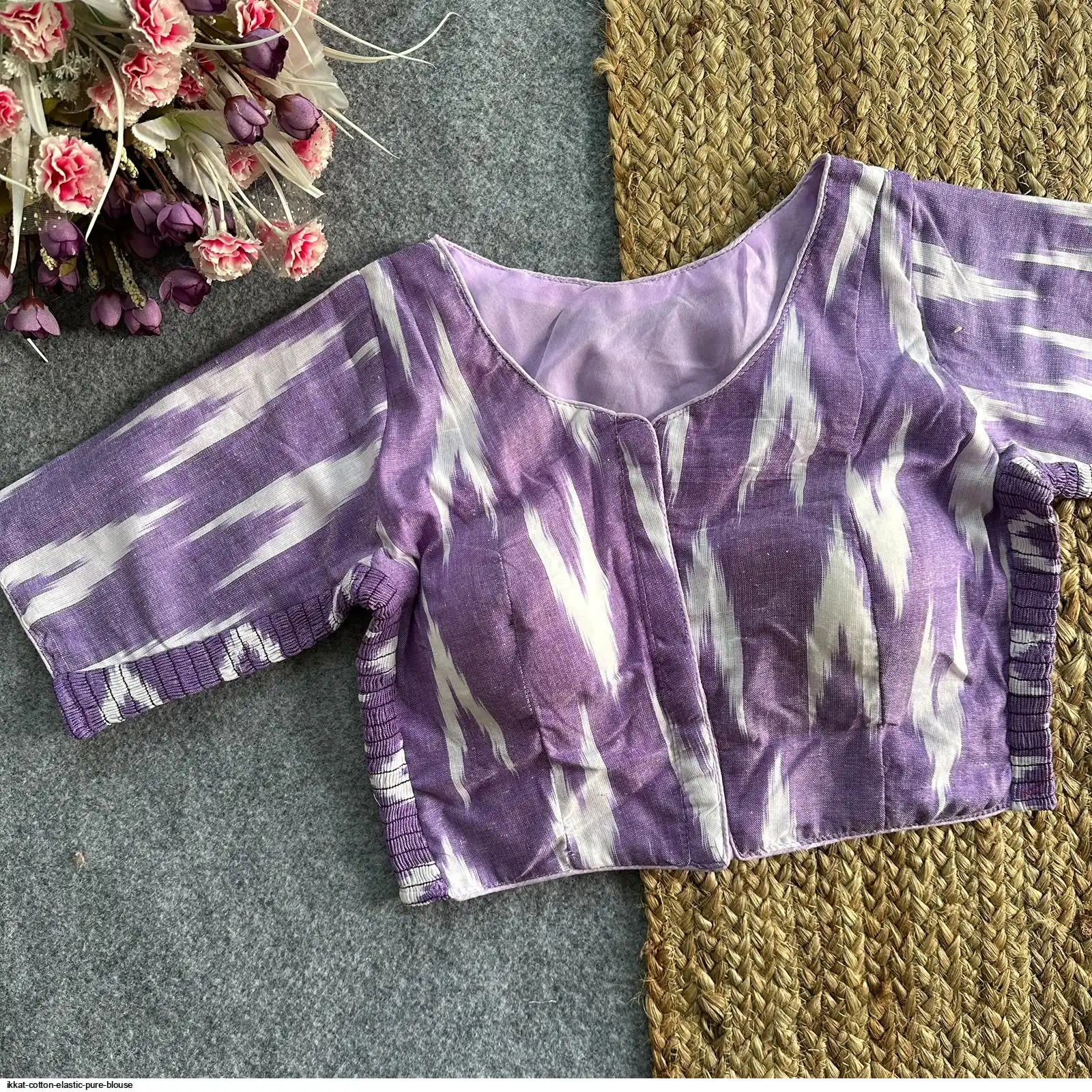 IKKAT COTTON ELASTIC PURE BLOUSE 1