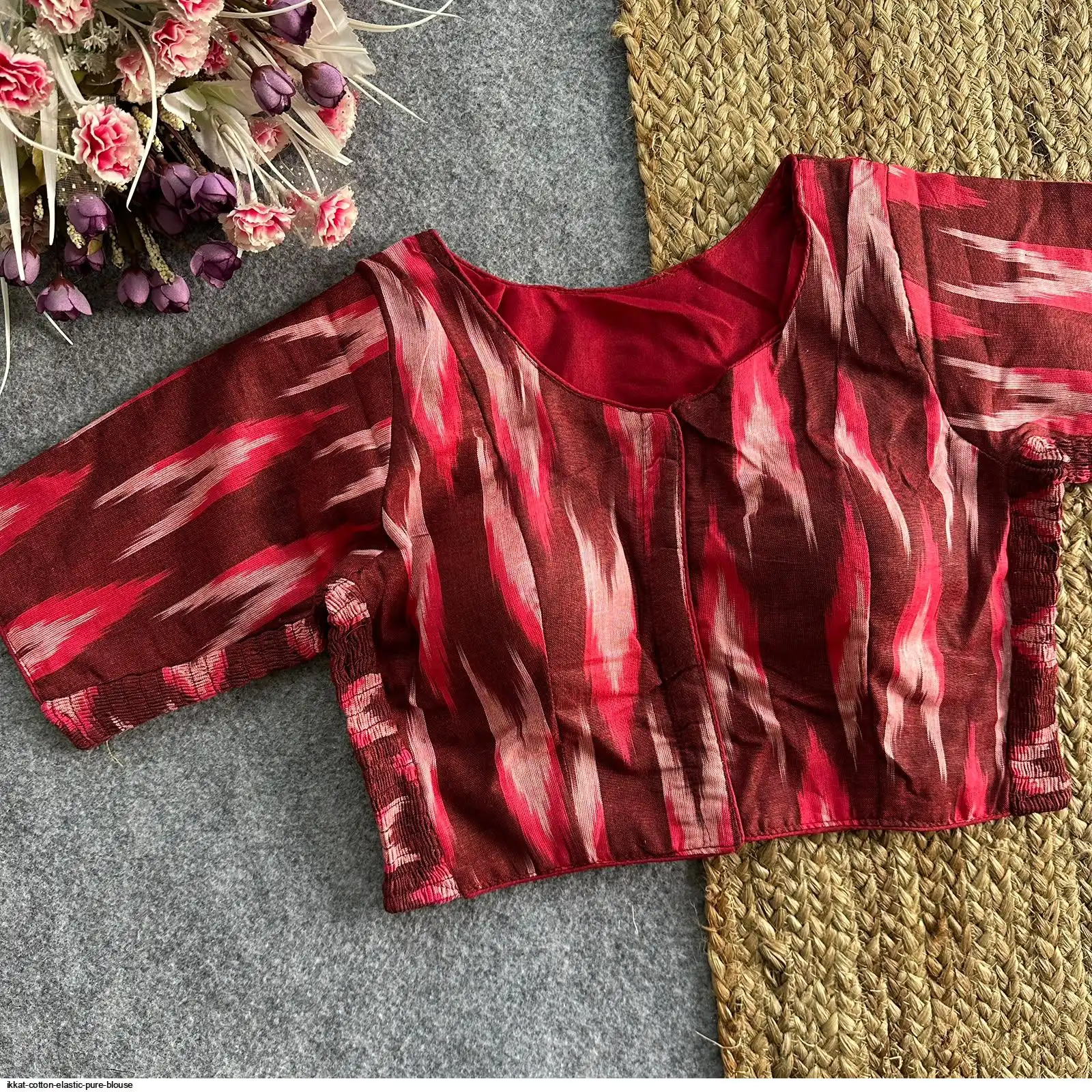 IKKAT COTTON ELASTIC PURE BLOUSE 4