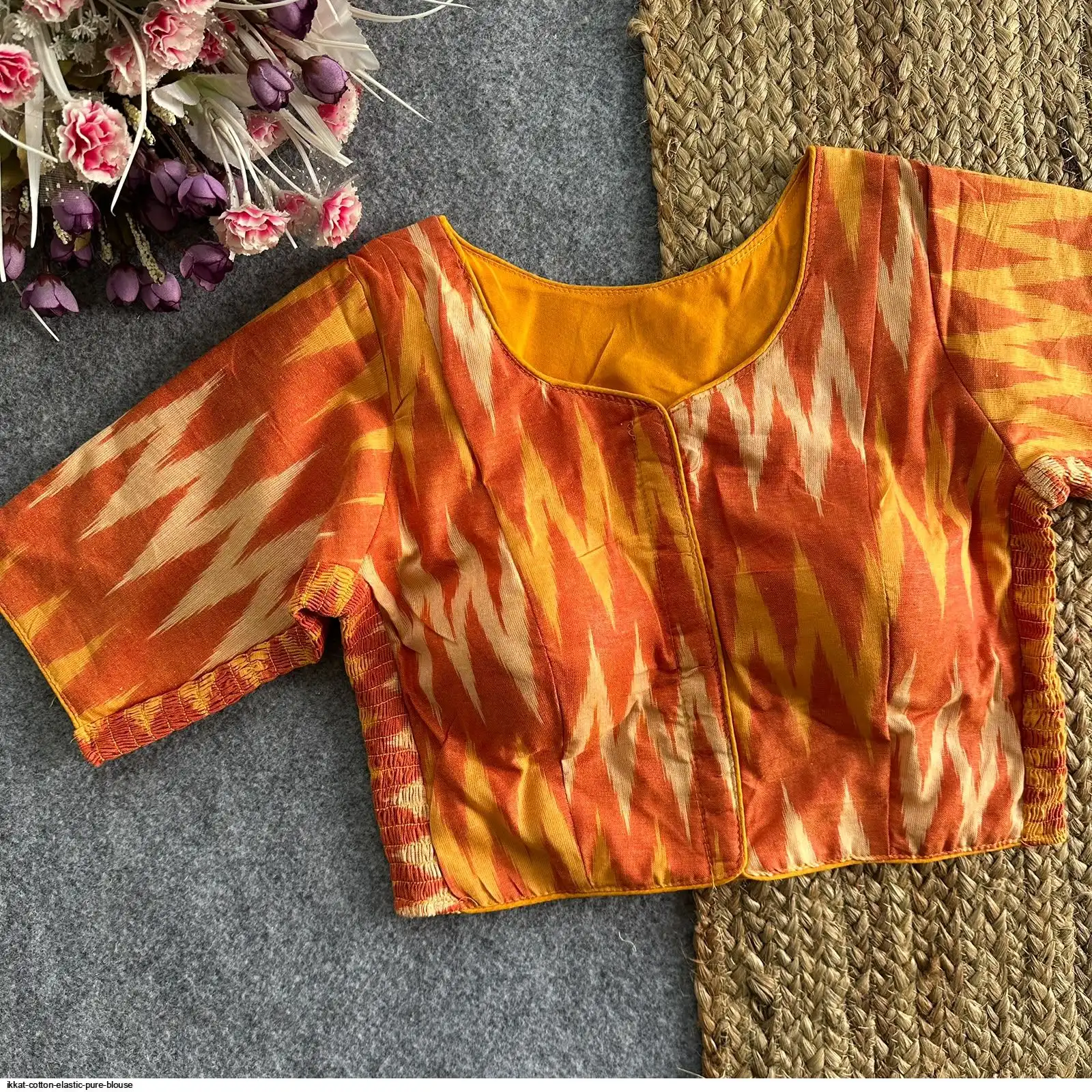 IKKAT COTTON ELASTIC PURE BLOUSE 3