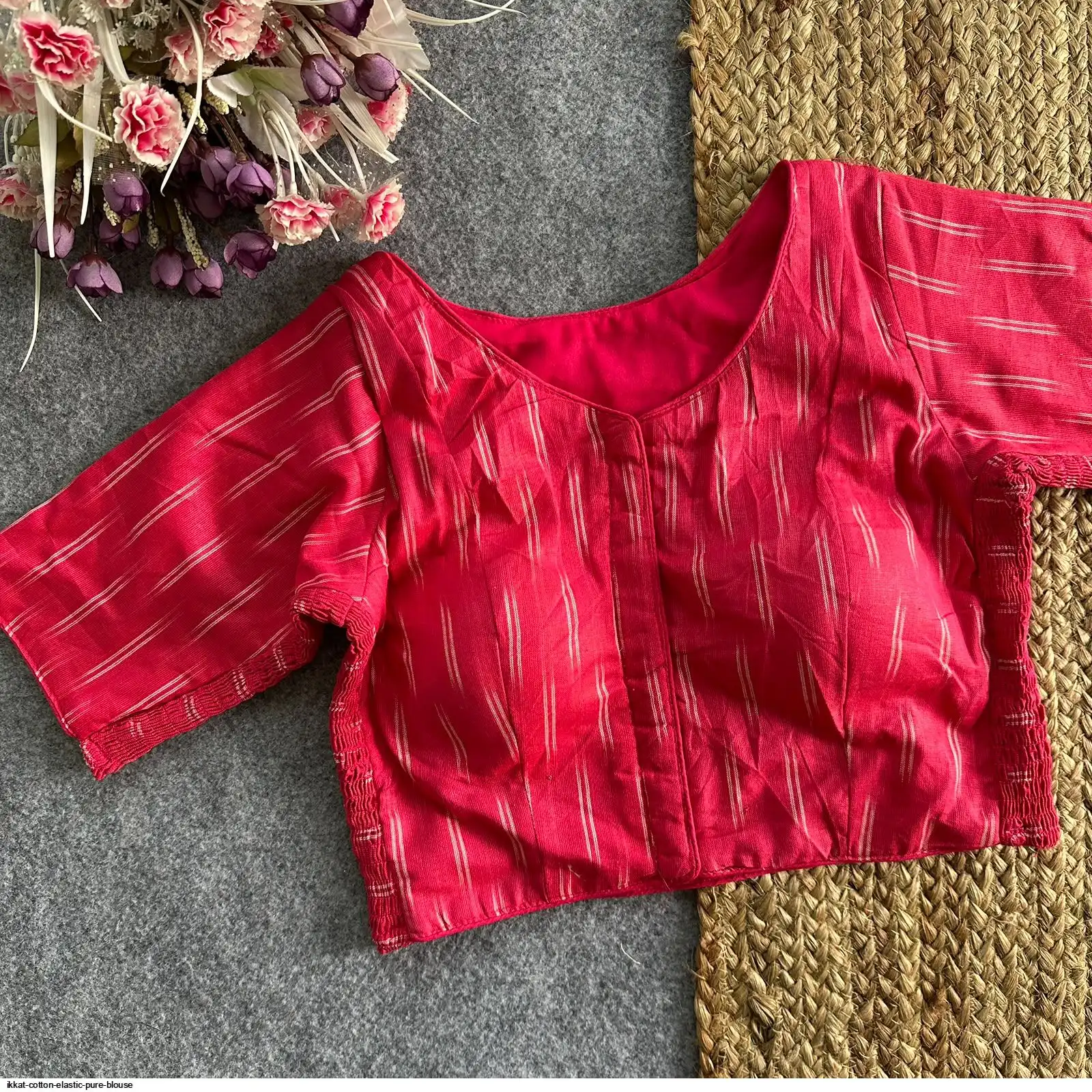 IKKAT COTTON ELASTIC PURE BLOUSE 6