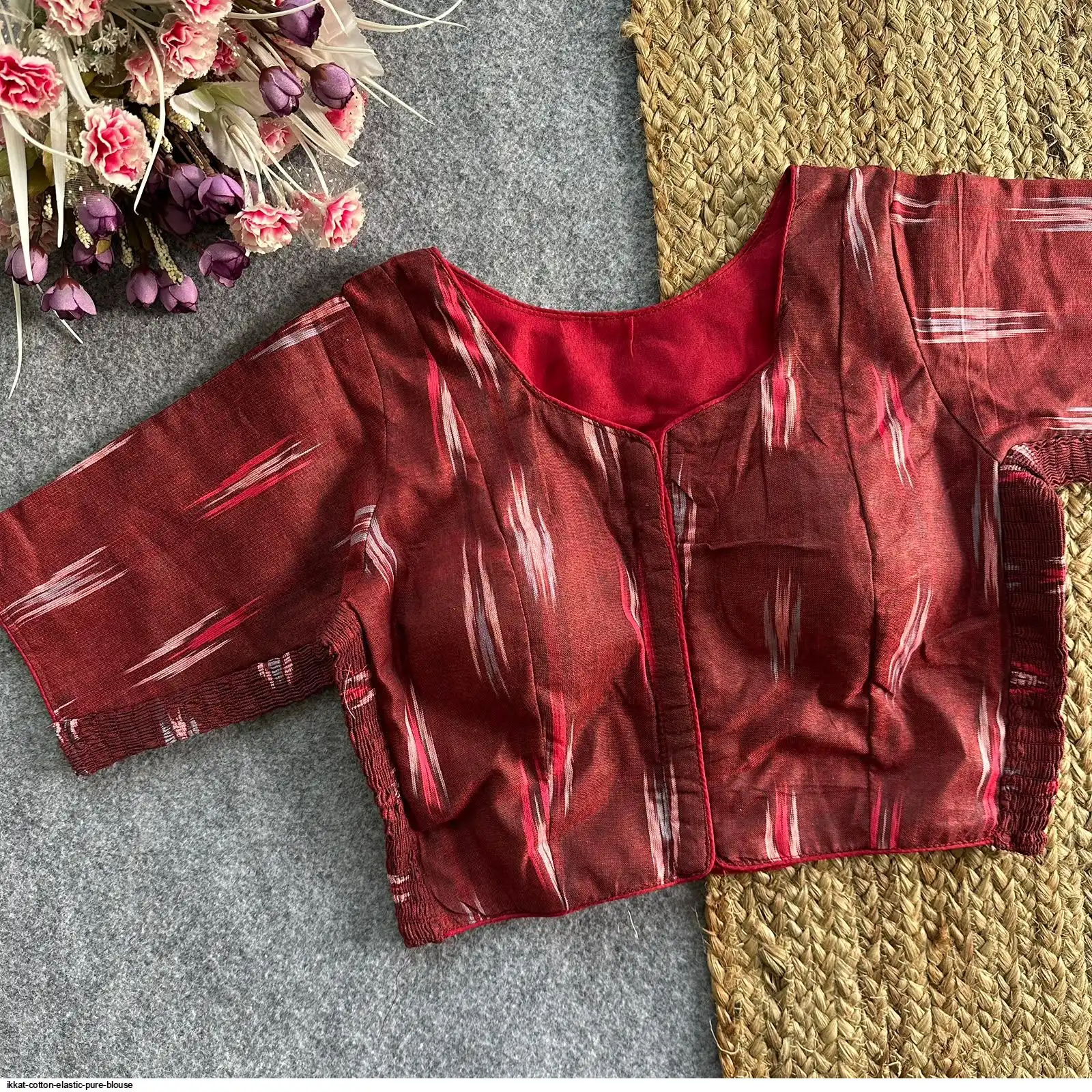 IKKAT COTTON ELASTIC PURE BLOUSE 5