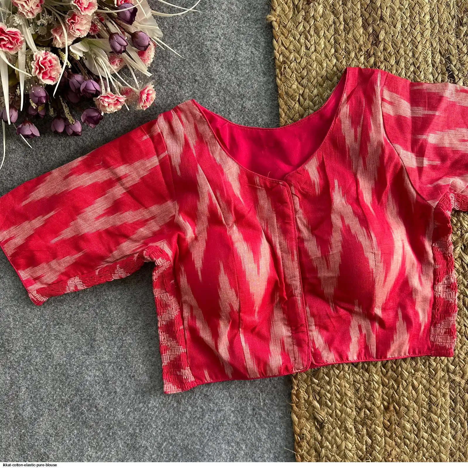 IKKAT COTTON ELASTIC PURE BLOUSE 7