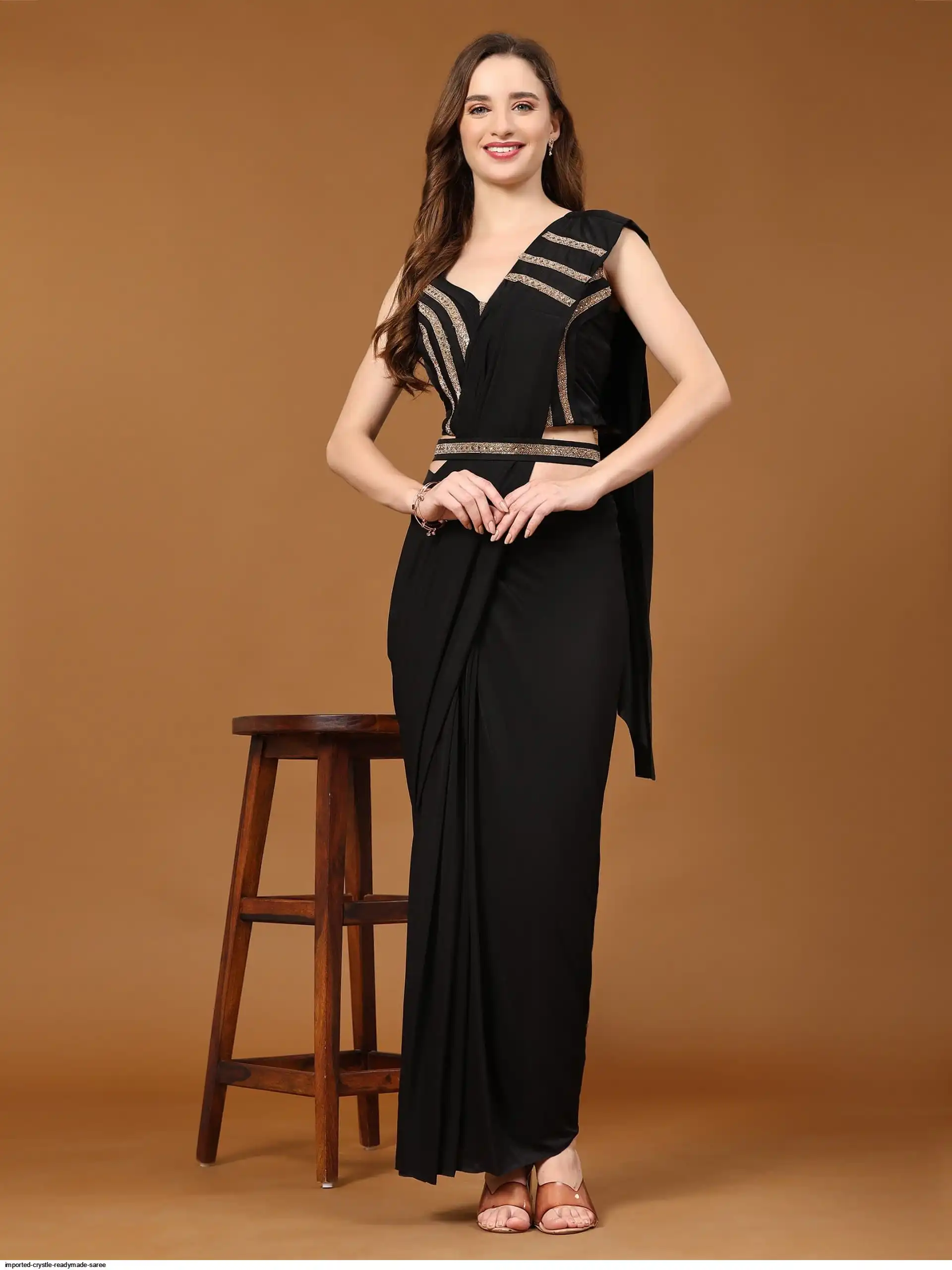IMPORTED CRYSTLE READYMADE SAREE 3