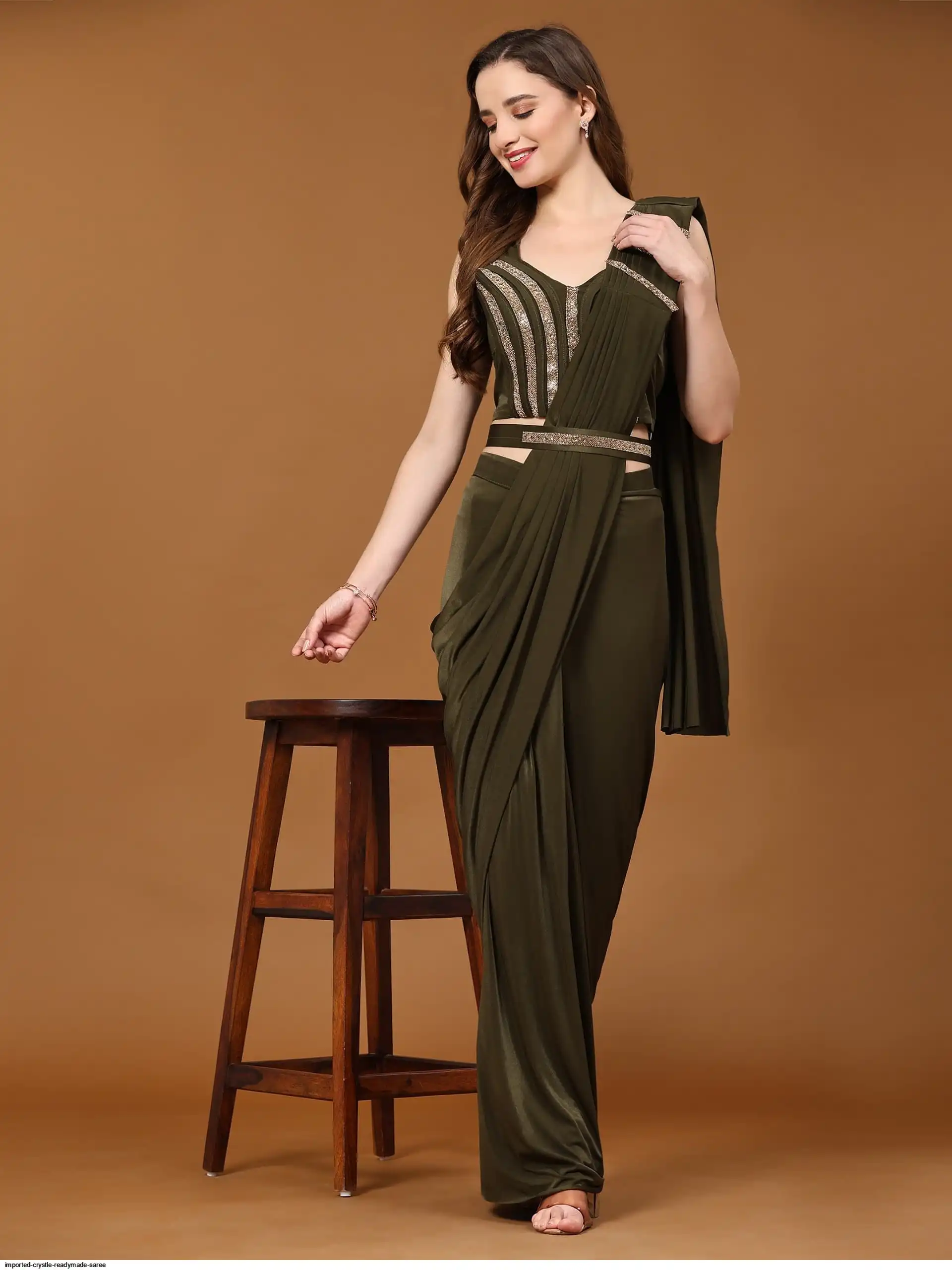 IMPORTED CRYSTLE READYMADE SAREE 2
