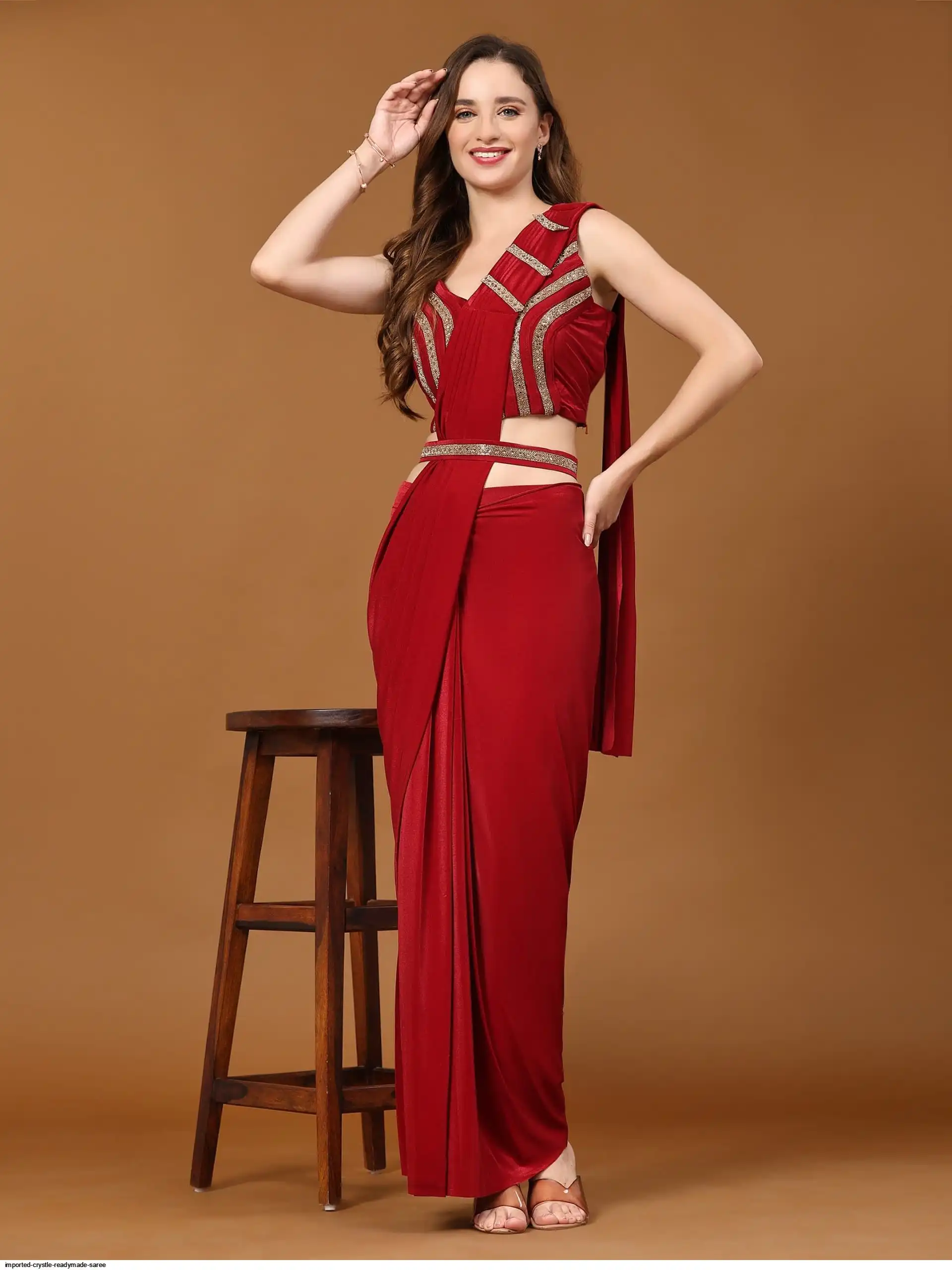 IMPORTED CRYSTLE READYMADE SAREE 1