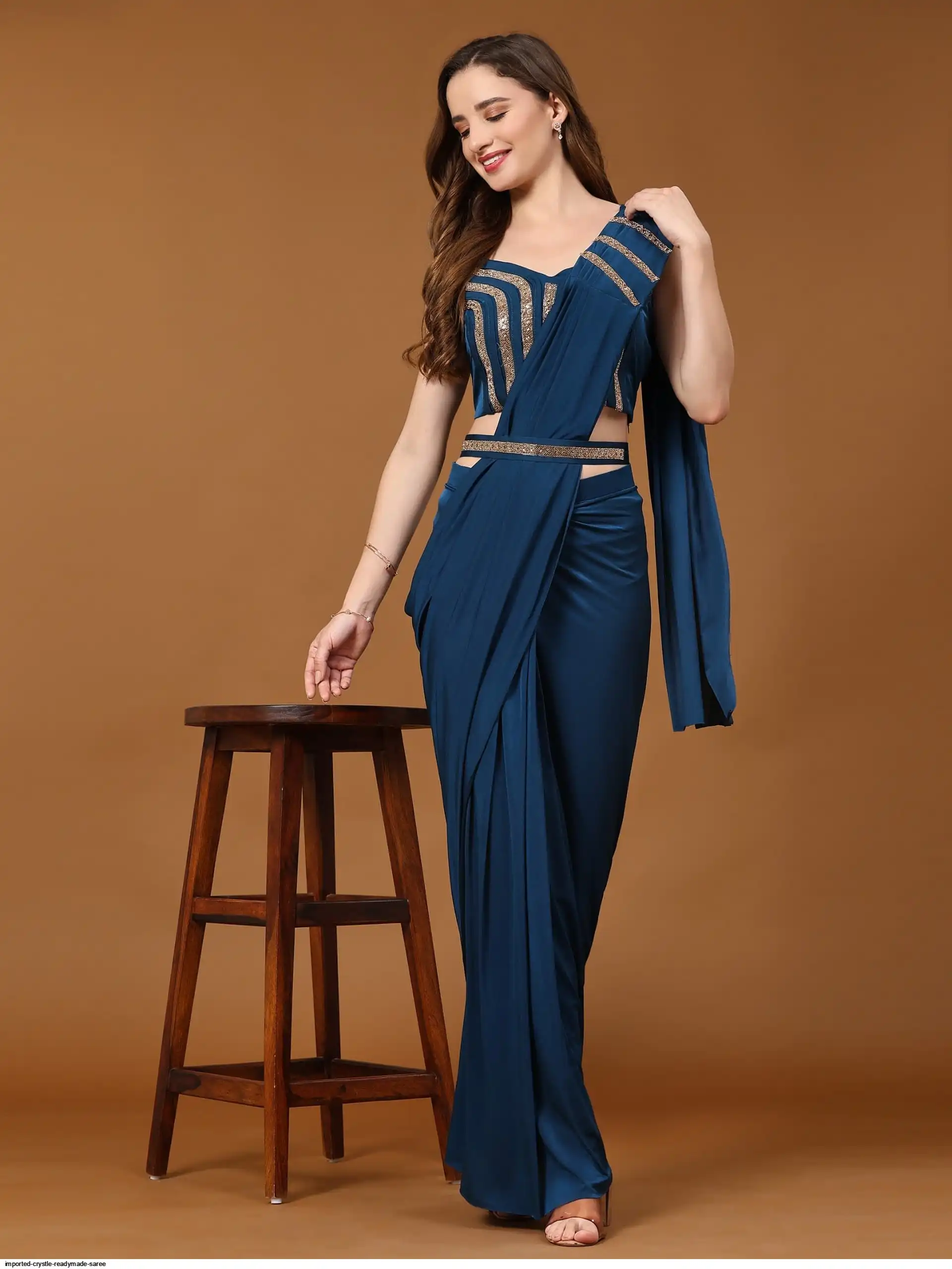 IMPORTED CRYSTLE READYMADE SAREE 5