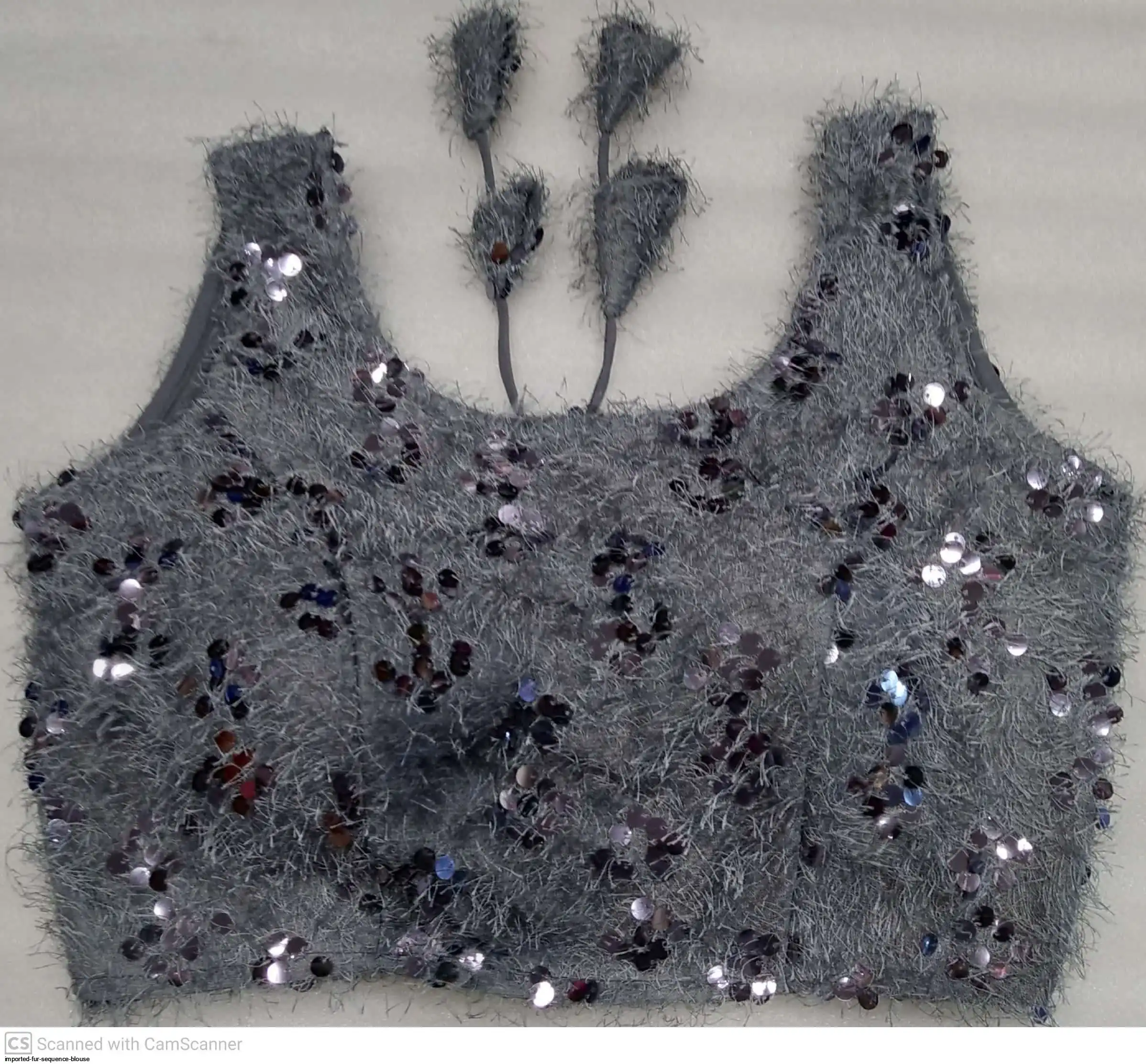 IMPORTED FUR SEQUENCE BLOUSE 6