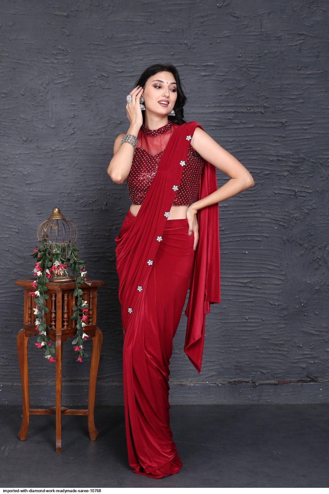 Buy Amoha Trendz Women Red Imported Lycra Pack of 1 Readymade Saree Online  at Best Prices in India - JioMart.