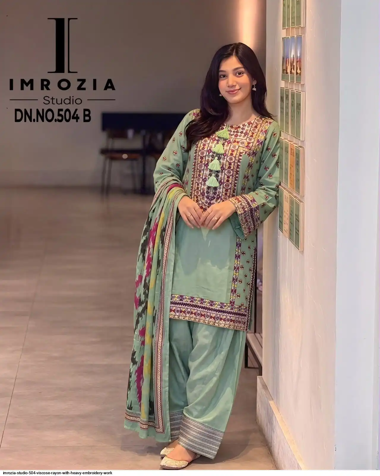 IMROZIA STUDIO 504 VISCOSE RAYON WITH HEAVY EMBROIDERY WORK A