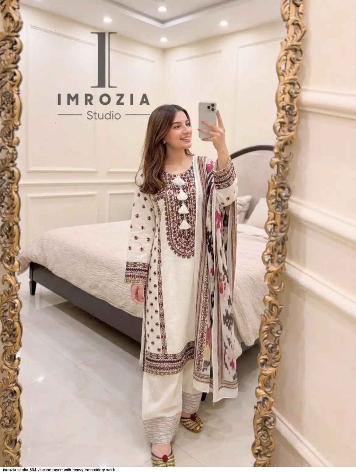 IMROZIA STUDIO 504 VISCOSE RAYON WITH HEAVY EMBROIDERY WORK B