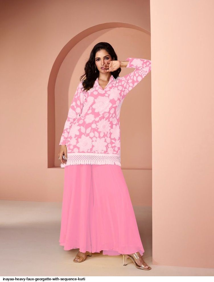 INAYAA HEAVY FAUX GEORGETTE WITH SEQUENCE KURTI 5475 B