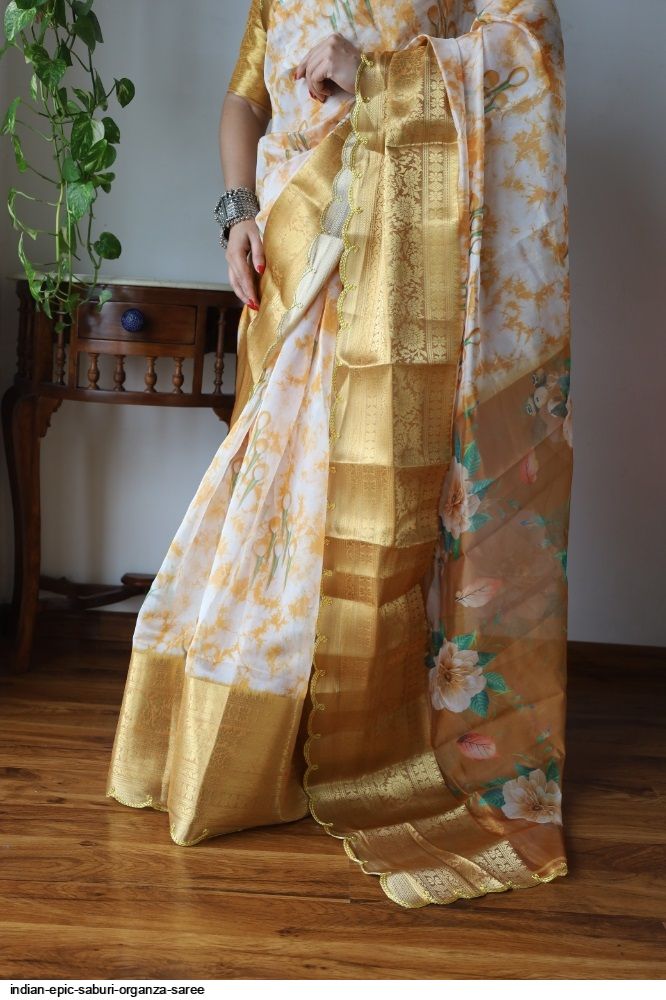 Indian epic Saburi Organza saree