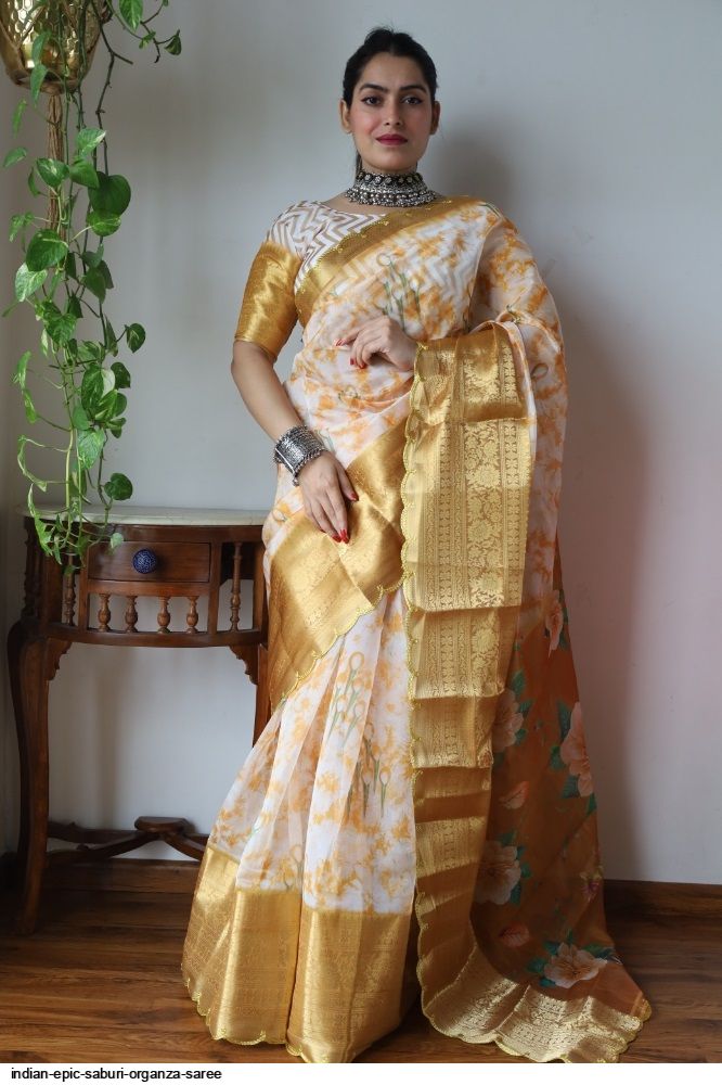 Indian epic Saburi Organza saree