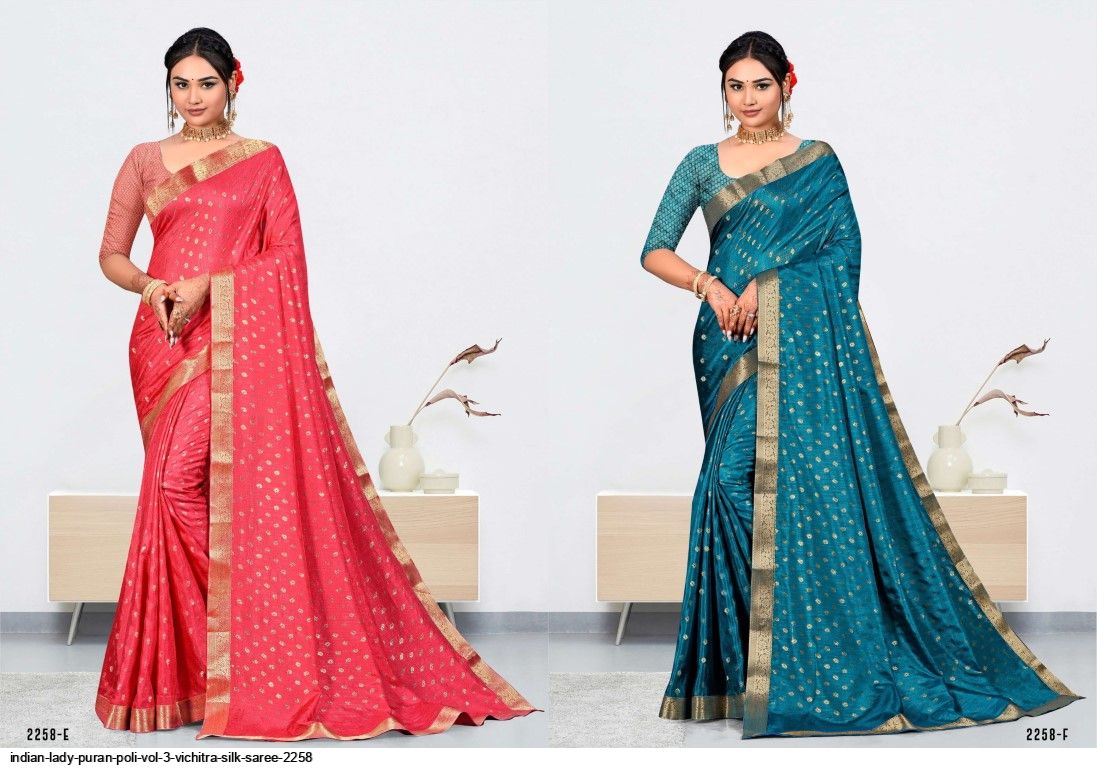 indian lady puran poli vol 3 vichitra silk saree 2258 7362
