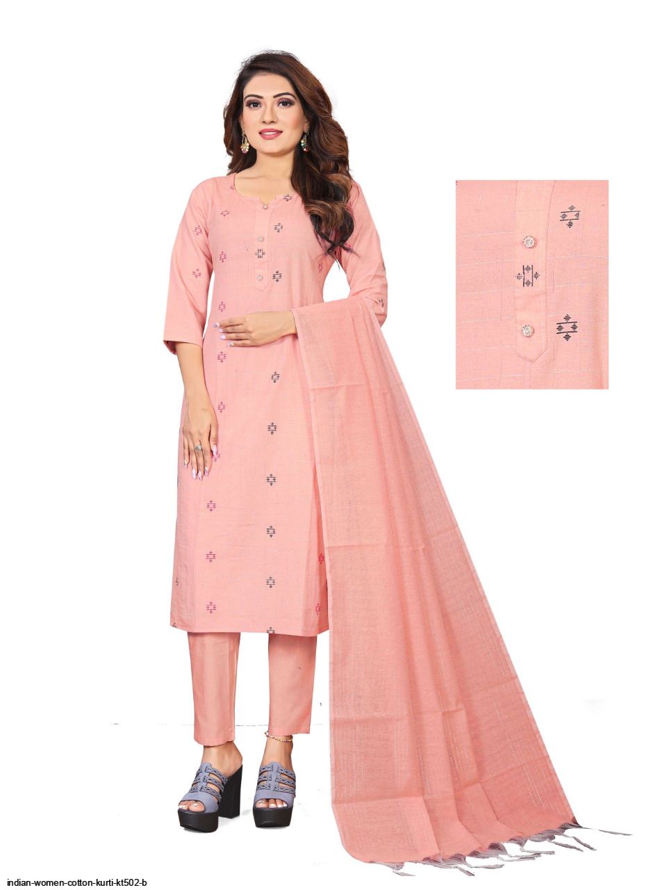 INDIAN WOMEN COTTON KURTI KT502 B