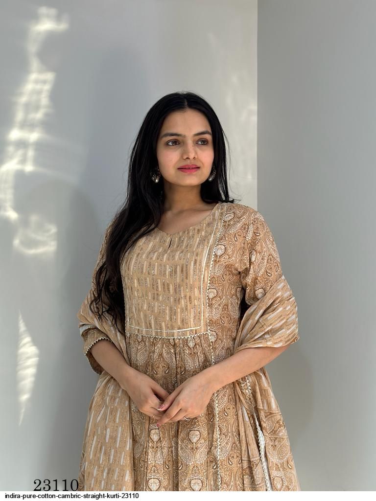 INDIRA PURE COTTON CAMBRIC STRAIGHT KURTI 23110