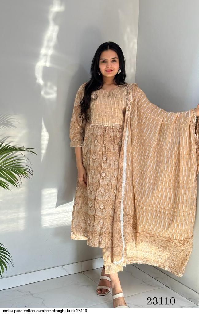 INDIRA PURE COTTON CAMBRIC STRAIGHT KURTI 23110
