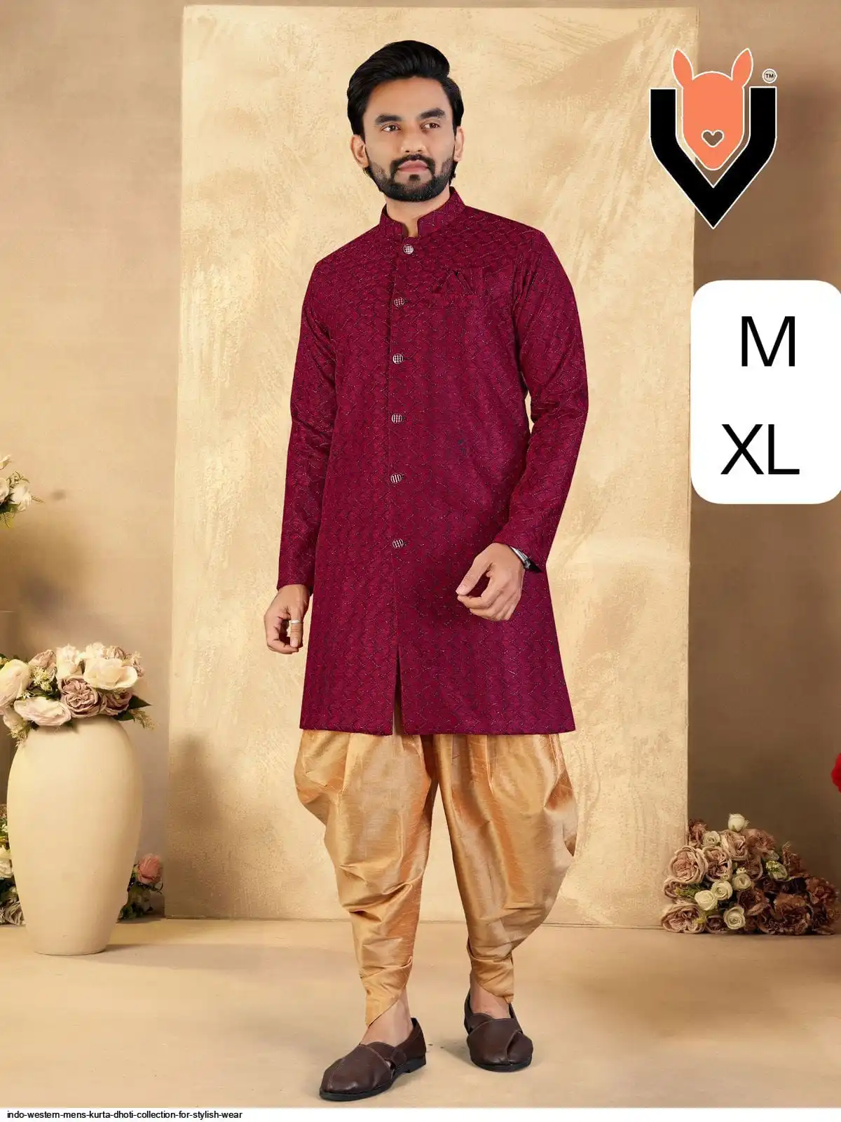 INDO WESTERN MENS KURTA DHOTI COLLECTION FOR STYLISH WEAR A