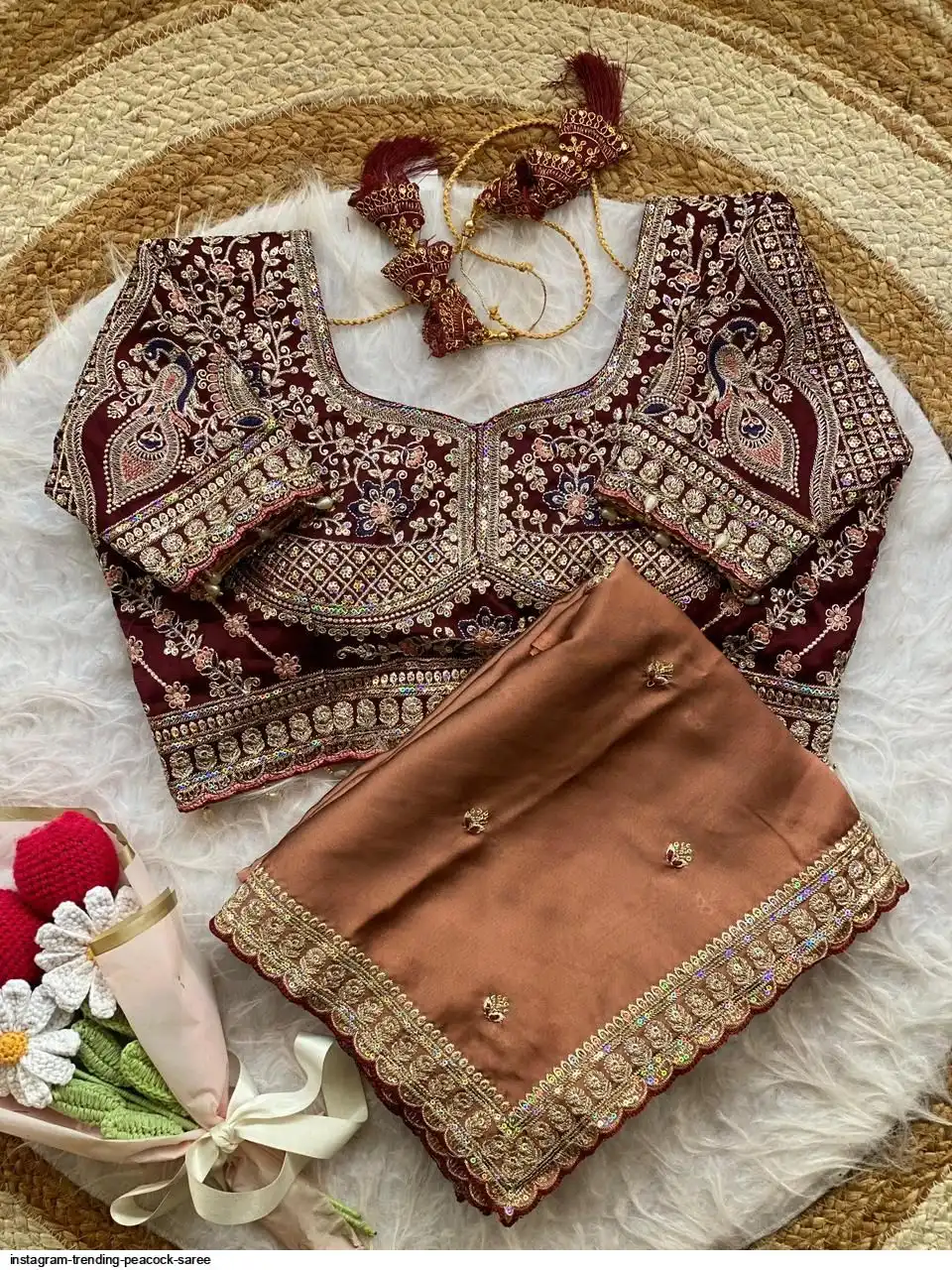 INSTAGRAM TRENDING PEACOCK SAREE 2