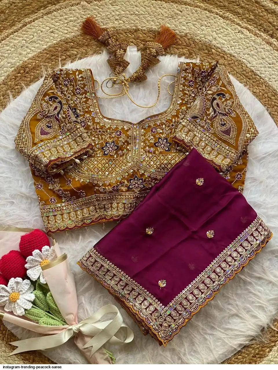 INSTAGRAM TRENDING PEACOCK SAREE 3