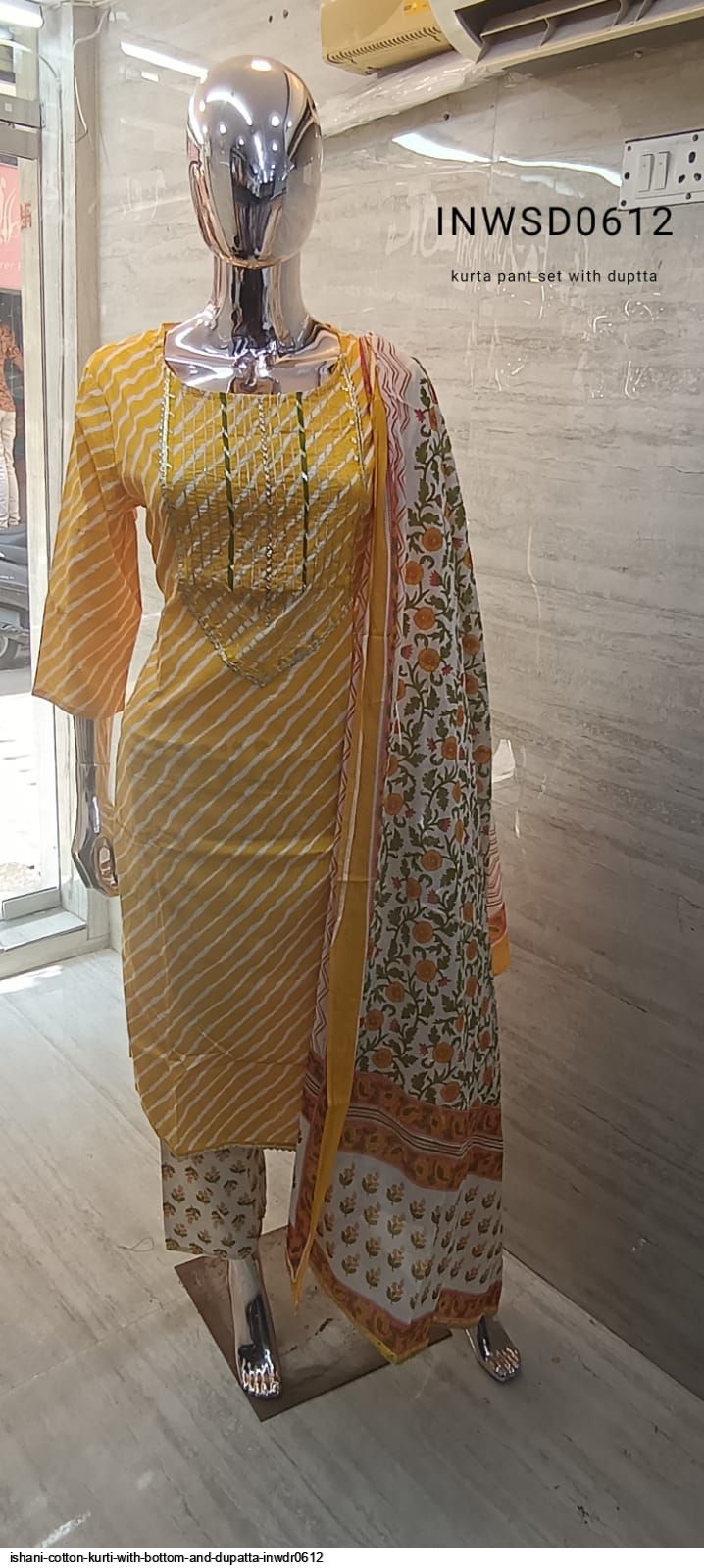 ISHANI COTTON KURTI WITH BOTTOM AND DUPATTA INWDR0612