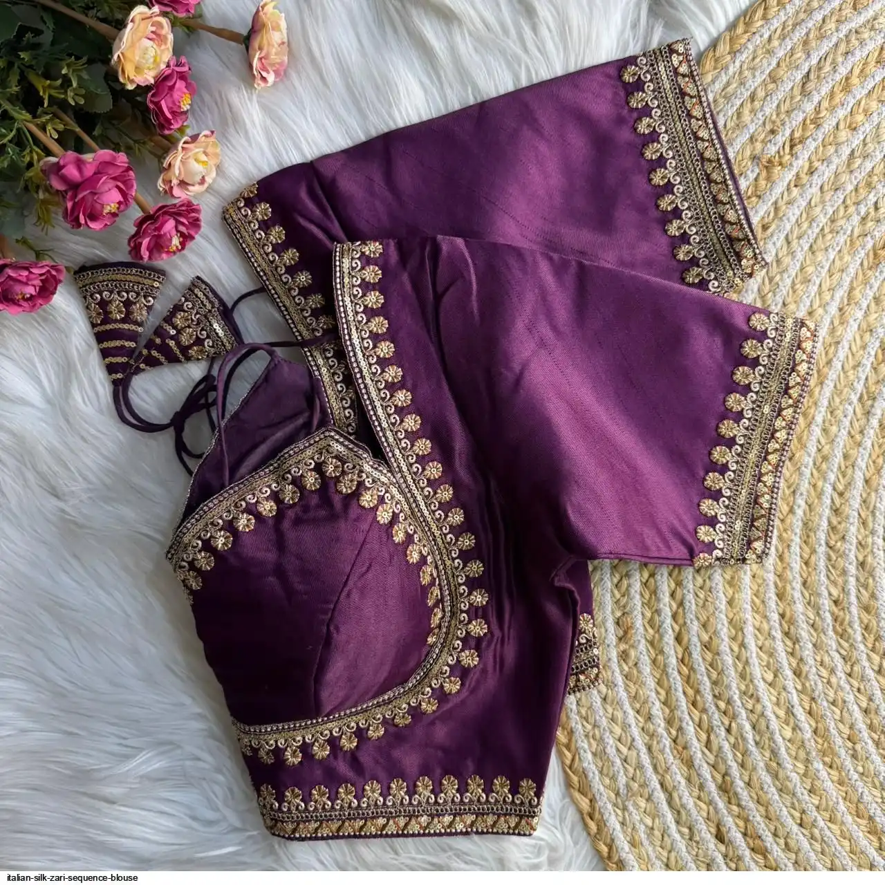 ITALIAN SILK ZARI SEQUENCE BLOUSE F