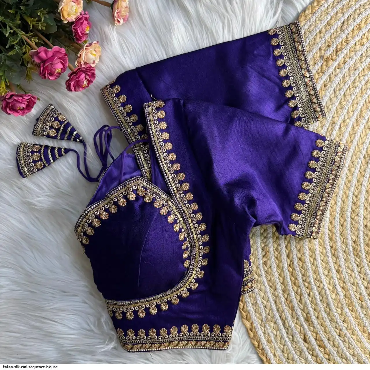 ITALIAN SILK ZARI SEQUENCE BLOUSE J