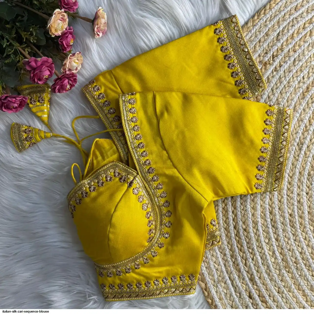 ITALIAN SILK ZARI SEQUENCE BLOUSE E