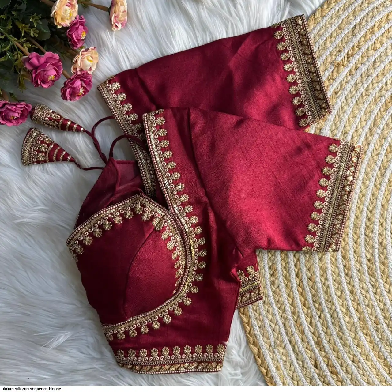 ITALIAN SILK ZARI SEQUENCE BLOUSE A