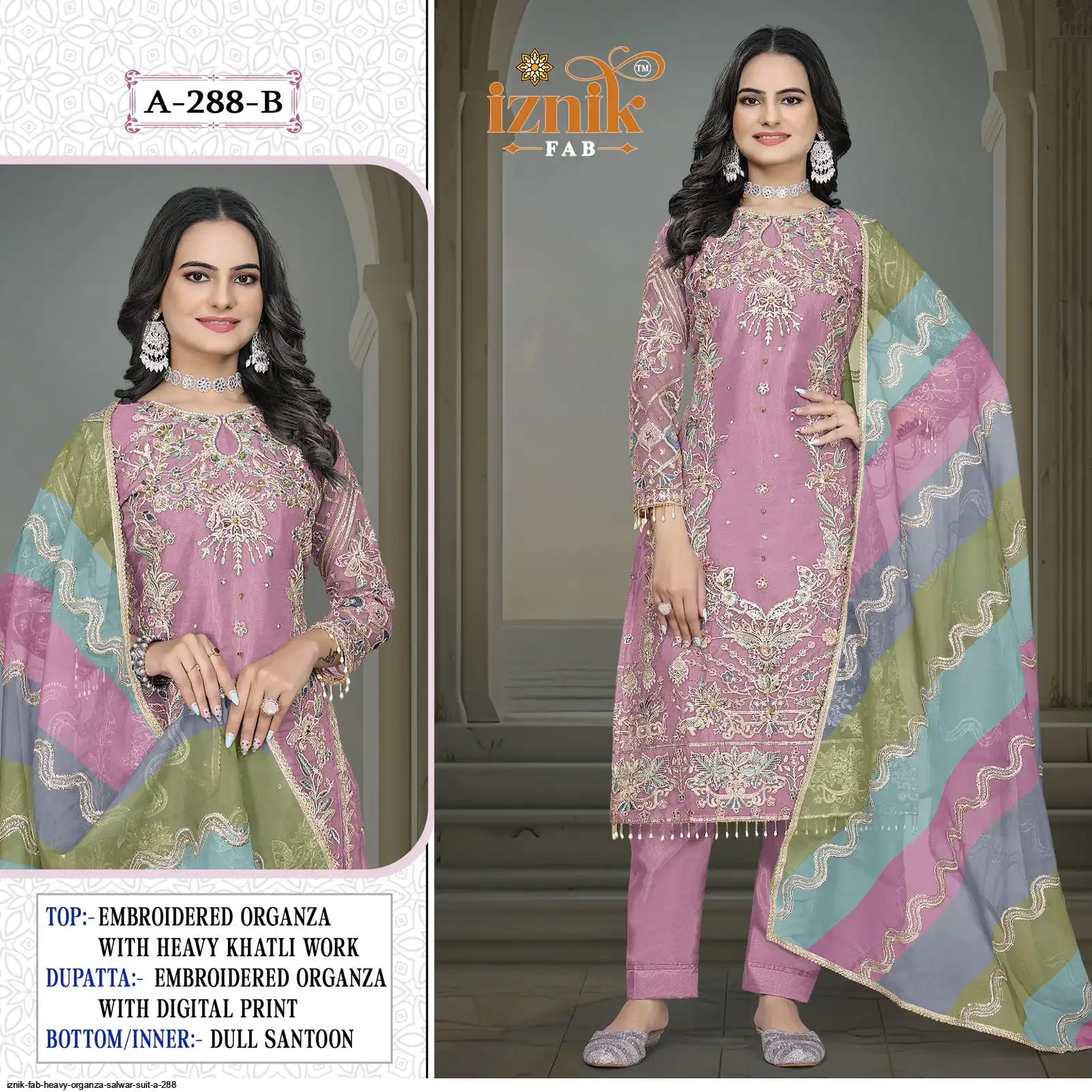 IZNIK FAB HEAVY ORGANZA SALWAR SUIT A 288