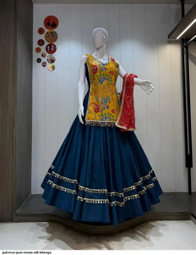 JAAL MURI PURE ROMAN SILK LEHENGA 4