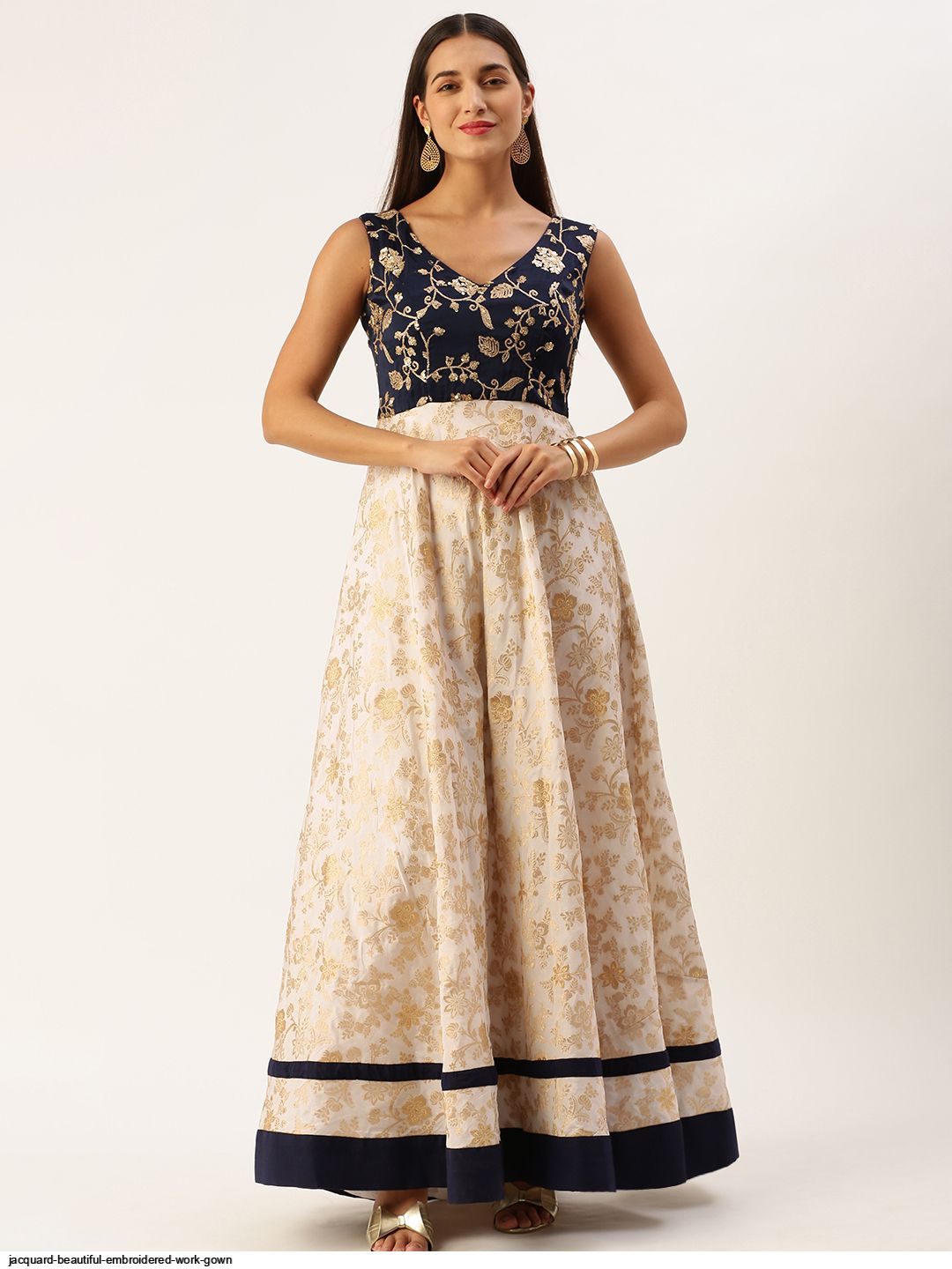 sachin and babi light blue dress Erdem Embroidered jacquard gown Erdem main image 1