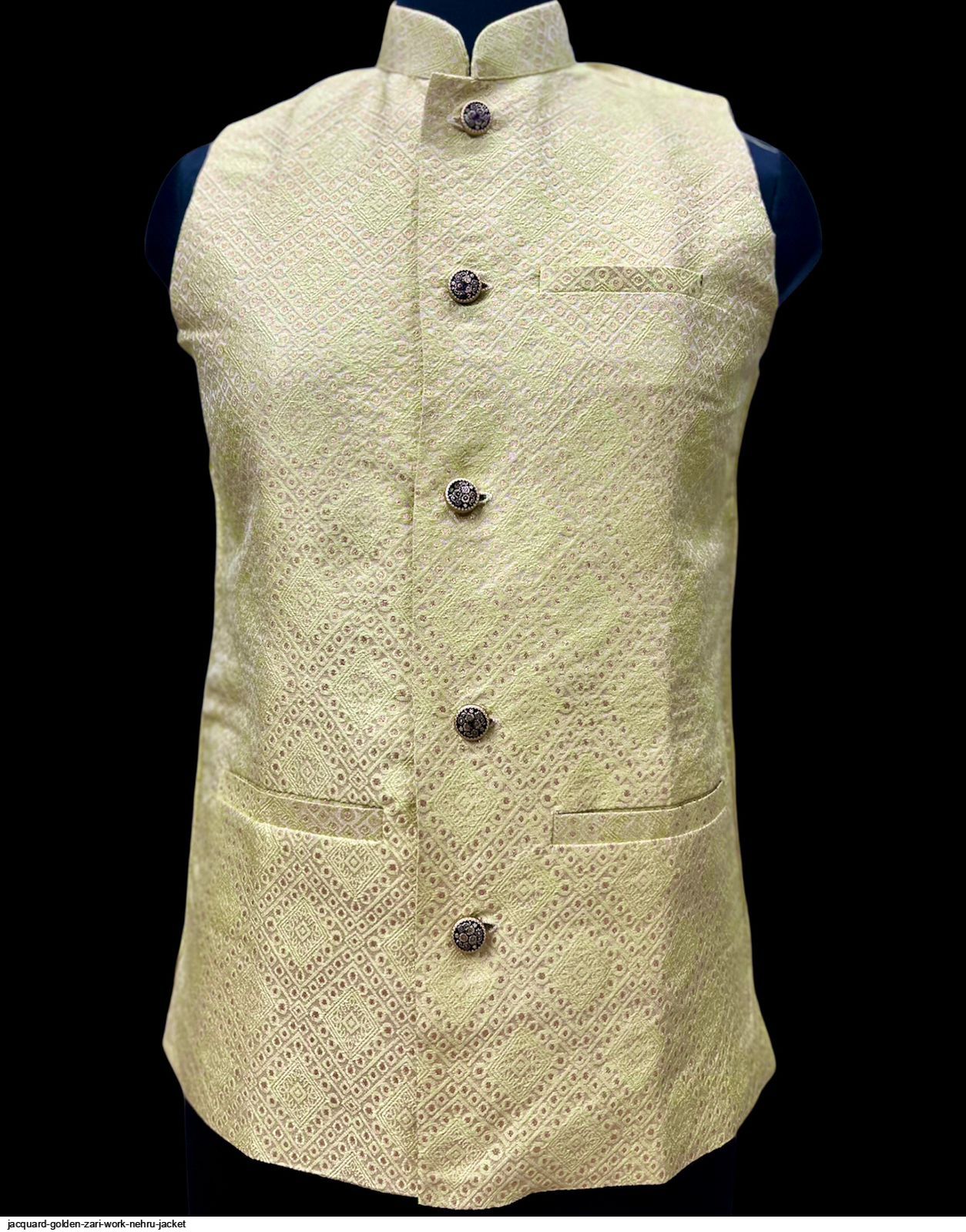 Beige Cream Silk Ethnic Jacket for Men | Buy Sequin Embellished Jacket  Online by Rajubhai Hargovindas SizeKurta 40 Color Beige