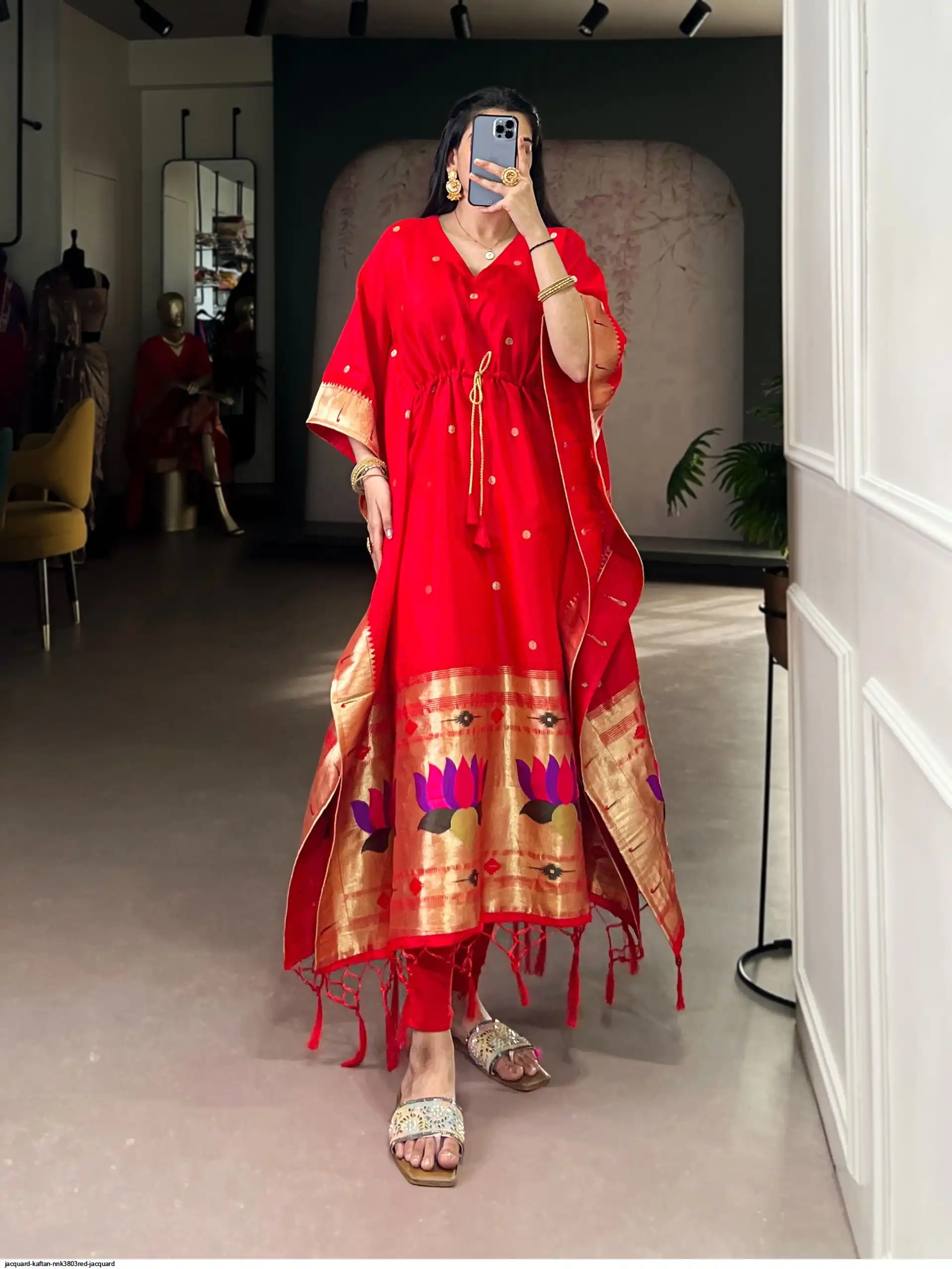 JACQUARD KAFTAN NNK3803RED JACQUARD 3